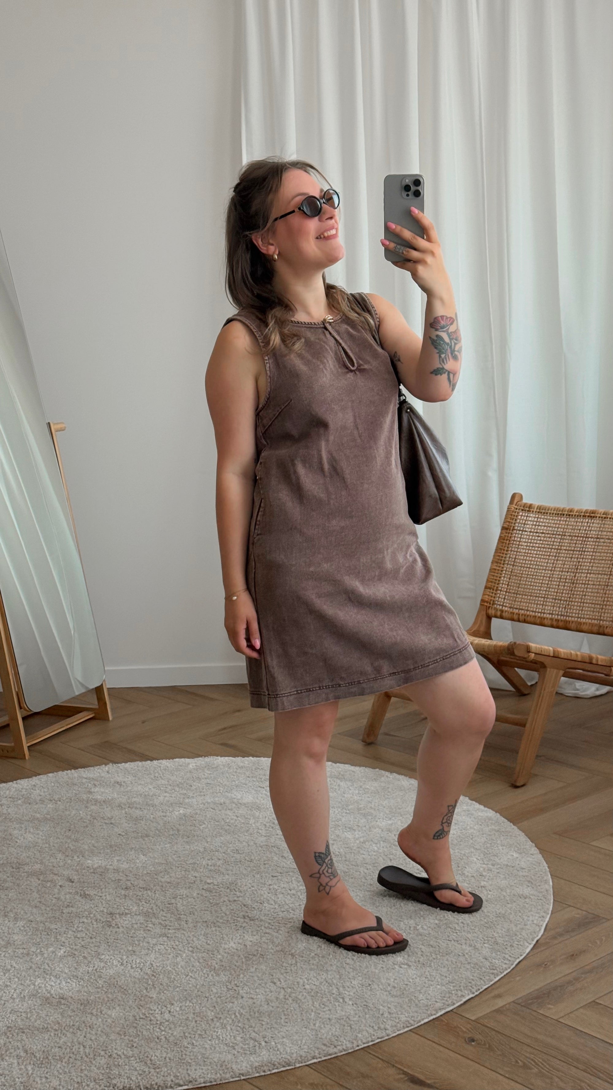 Aspen denim dress - brown