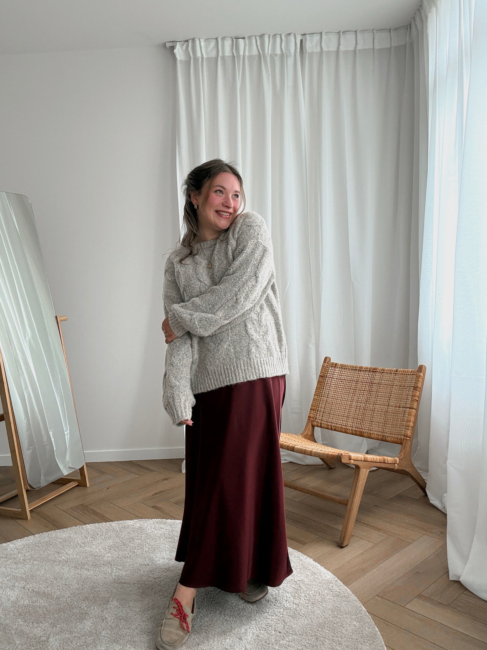 Tine Satin skirt - wine