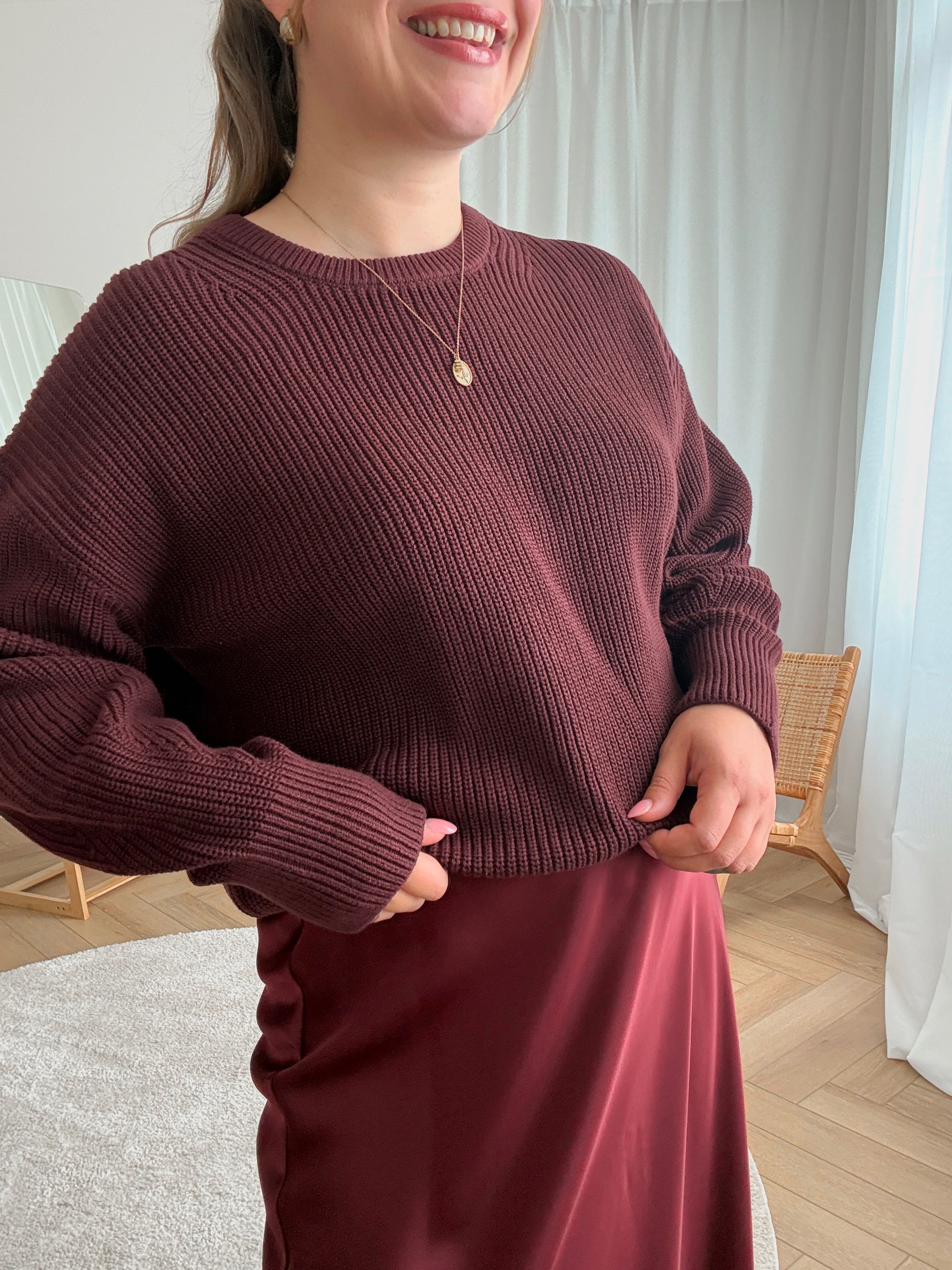 Mila twist knit - wine