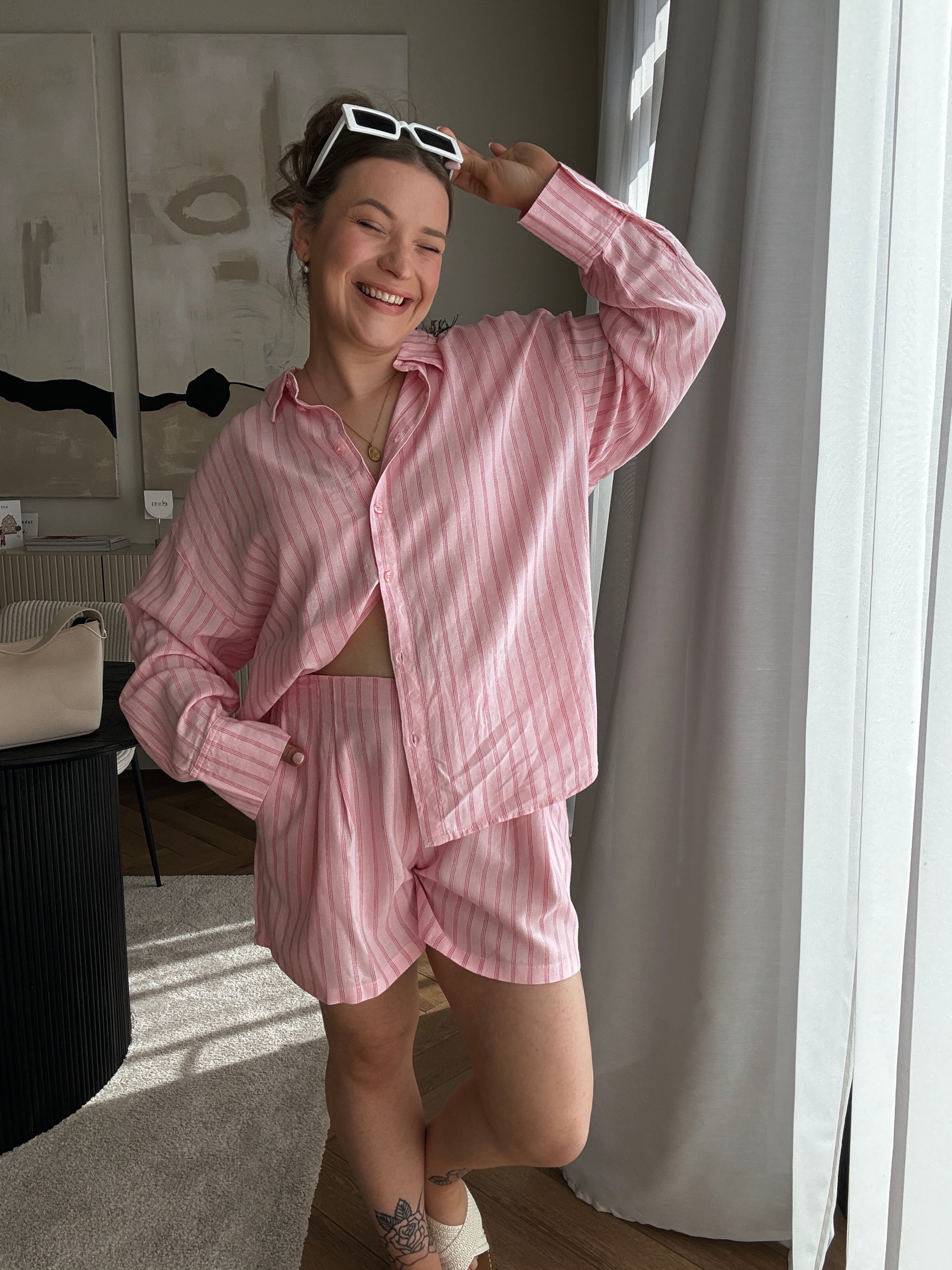 Almira linnen short pink