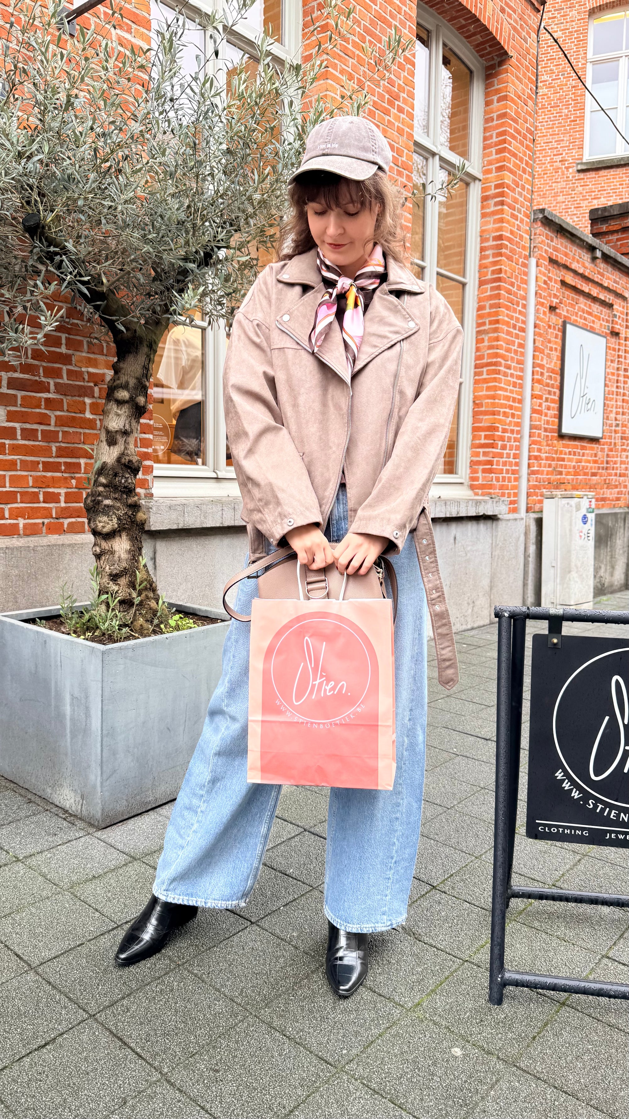 Frida biker jacket taupe