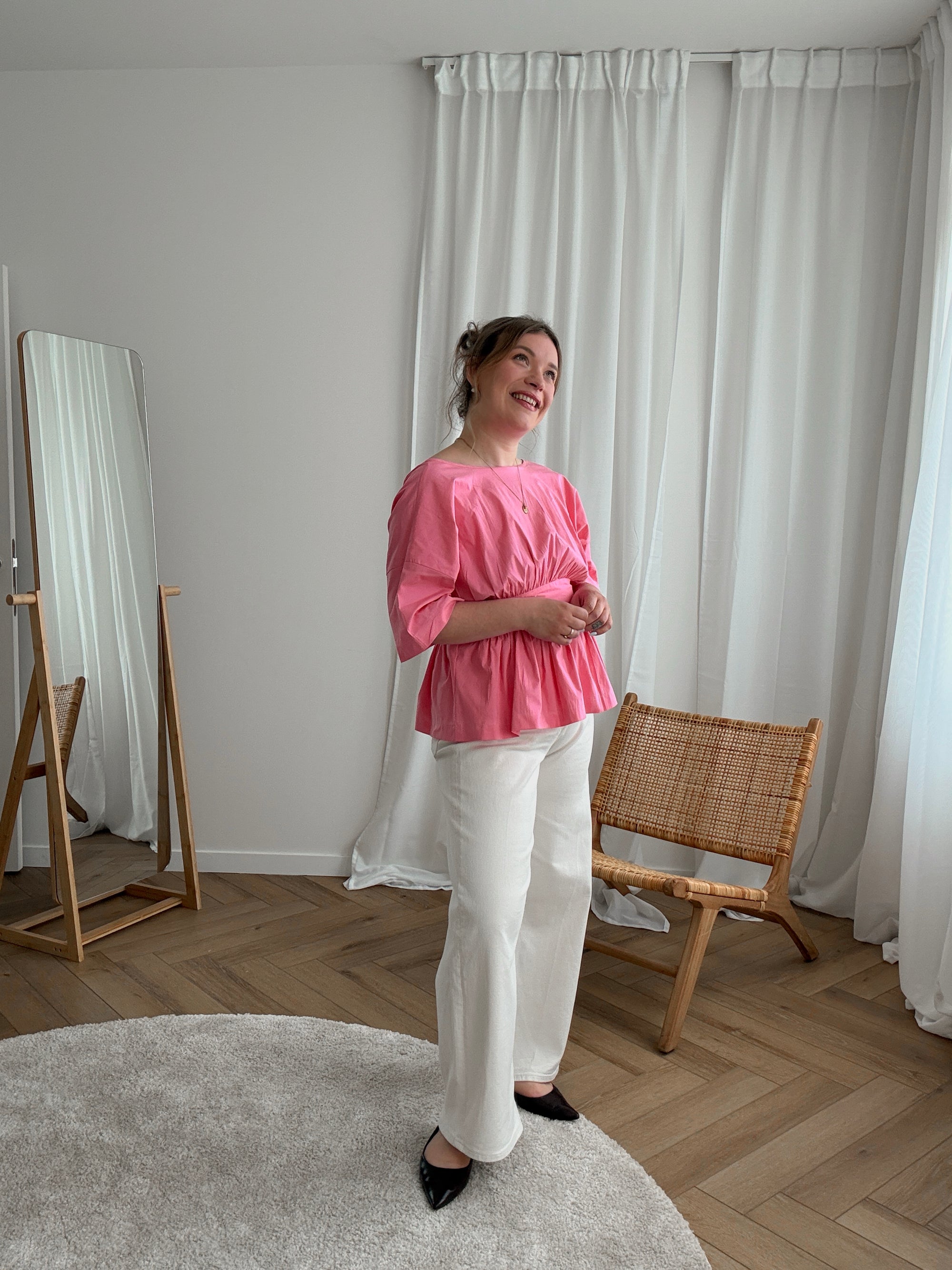Stevie bow blouse fuchsia