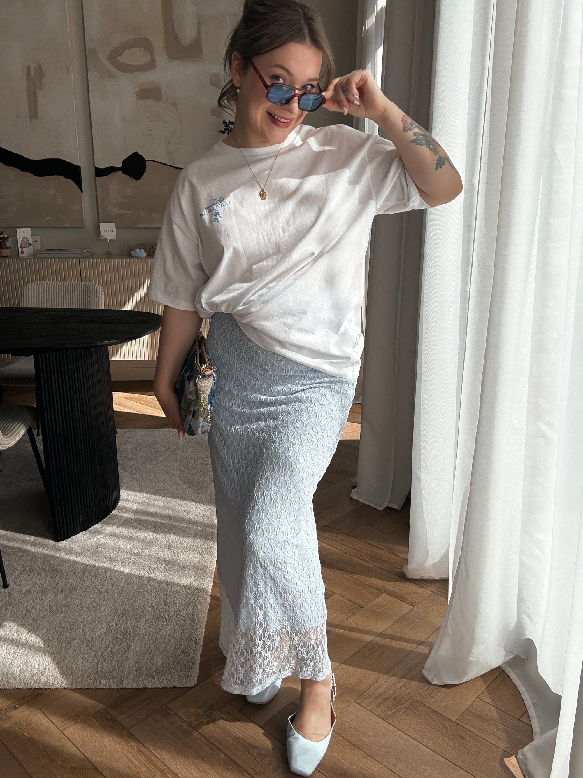 Monroe lace maxiskirt blue