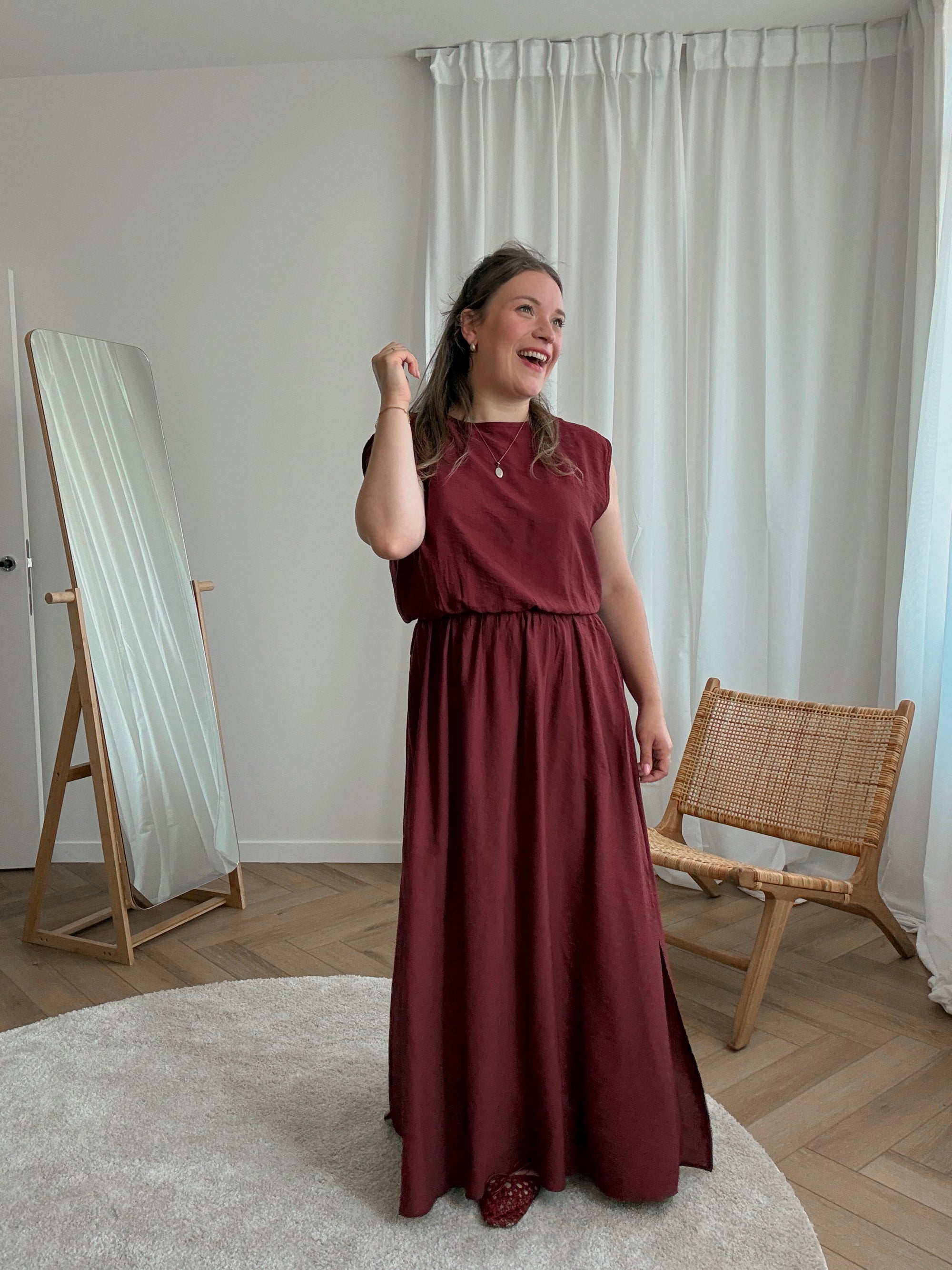 Briar top & skirt set - wine