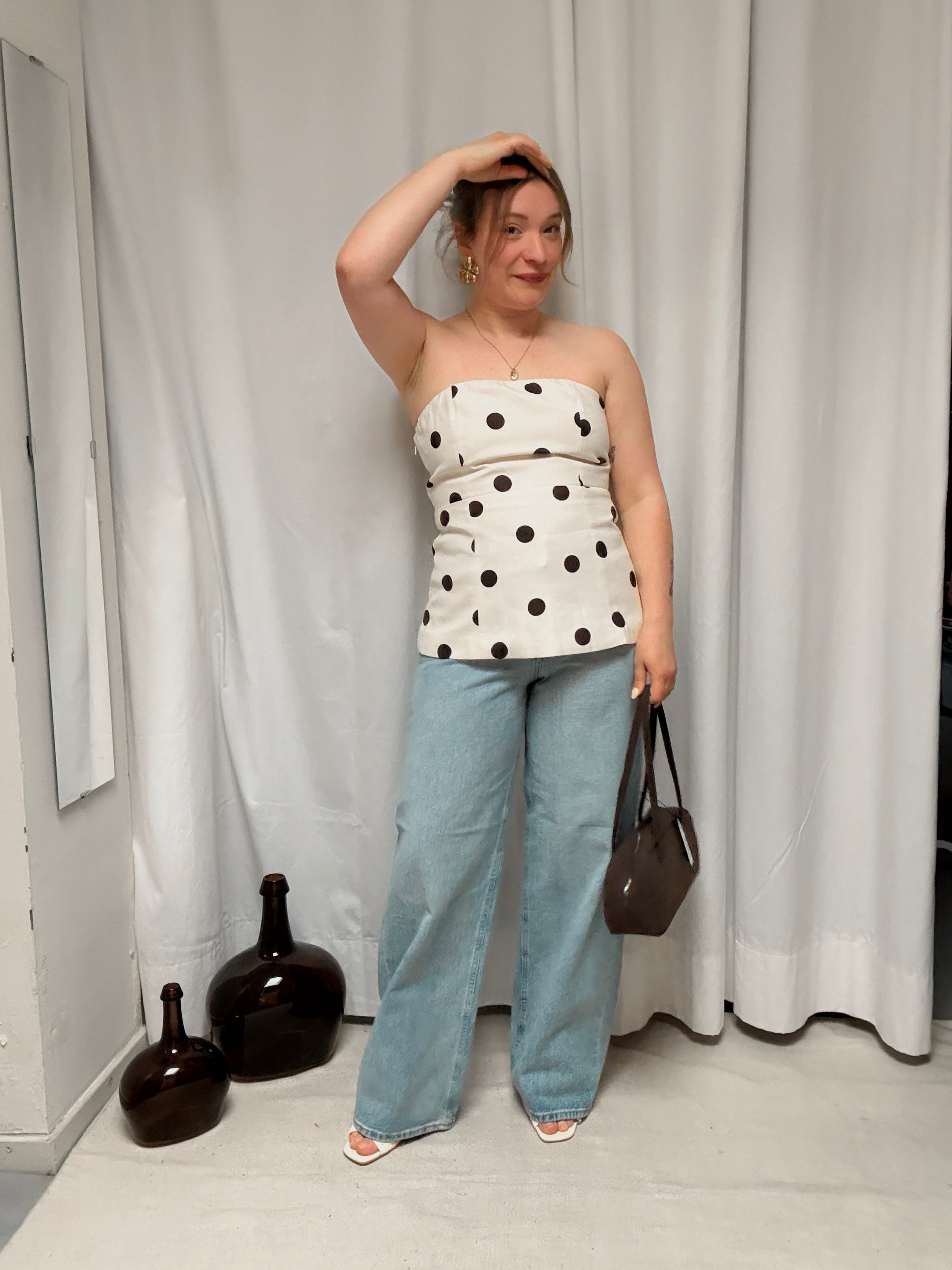 Wixie polkadot peplum top