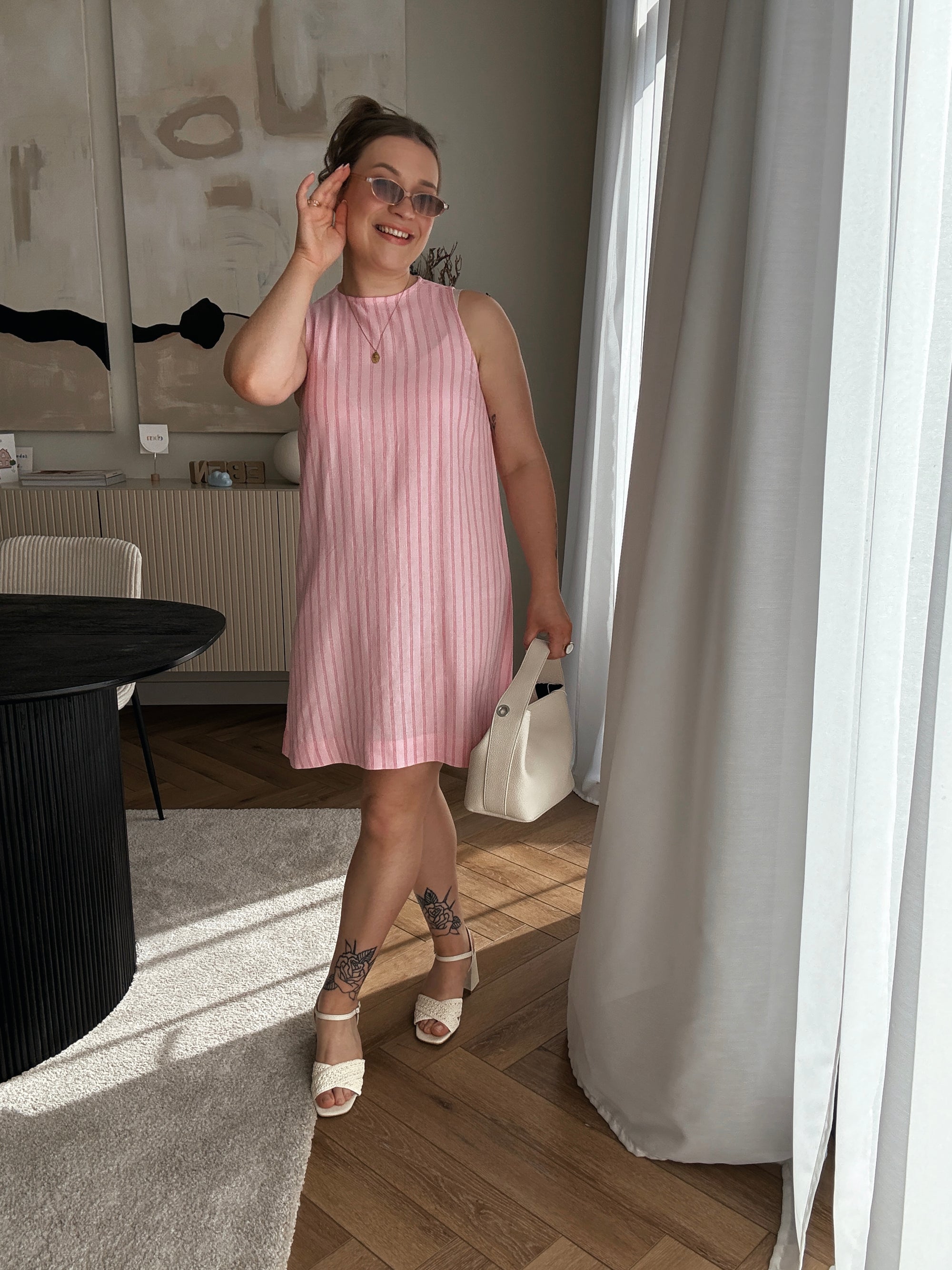 Almira linnen dress pink
