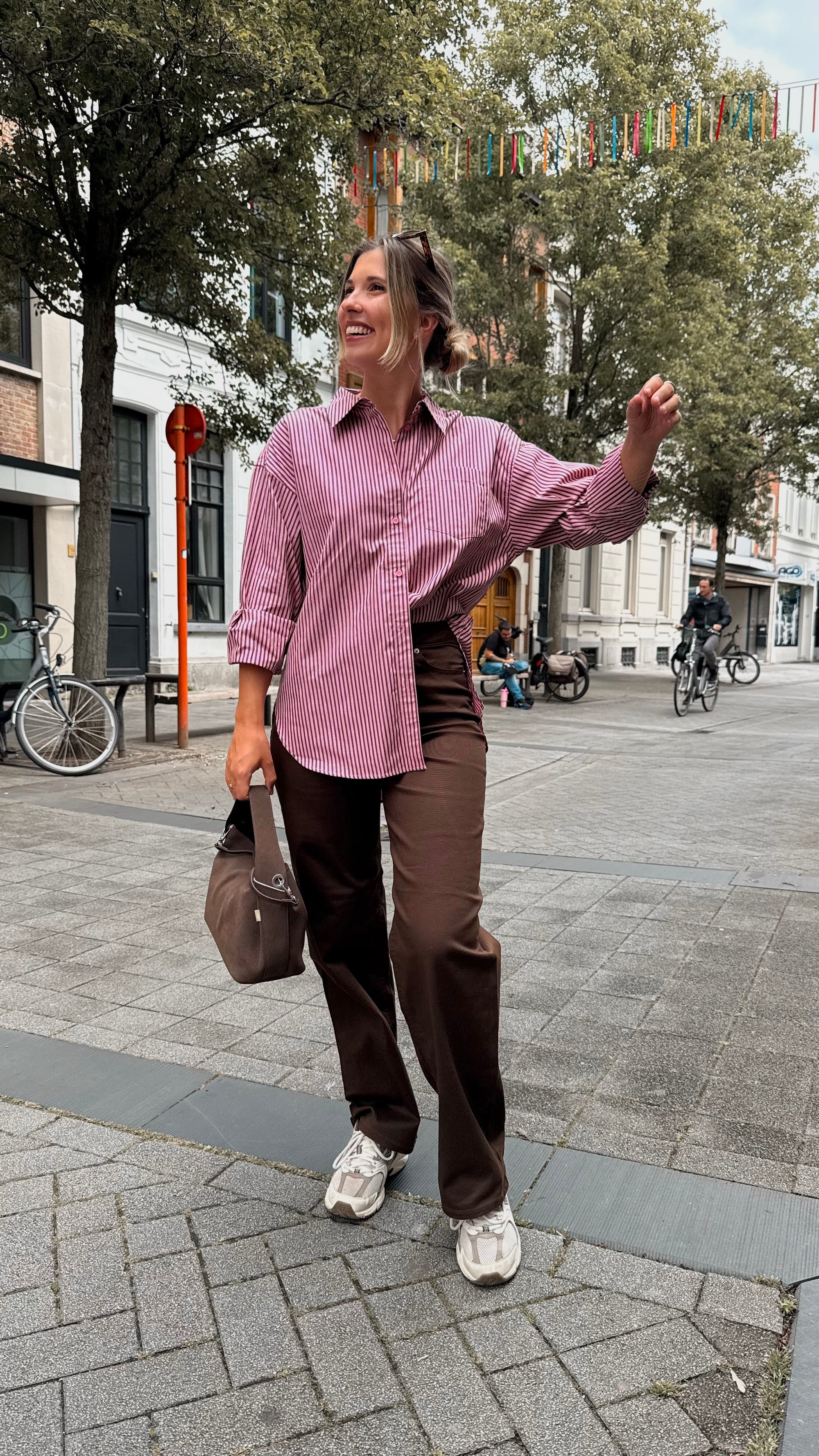 Jamie striped shirt -pink