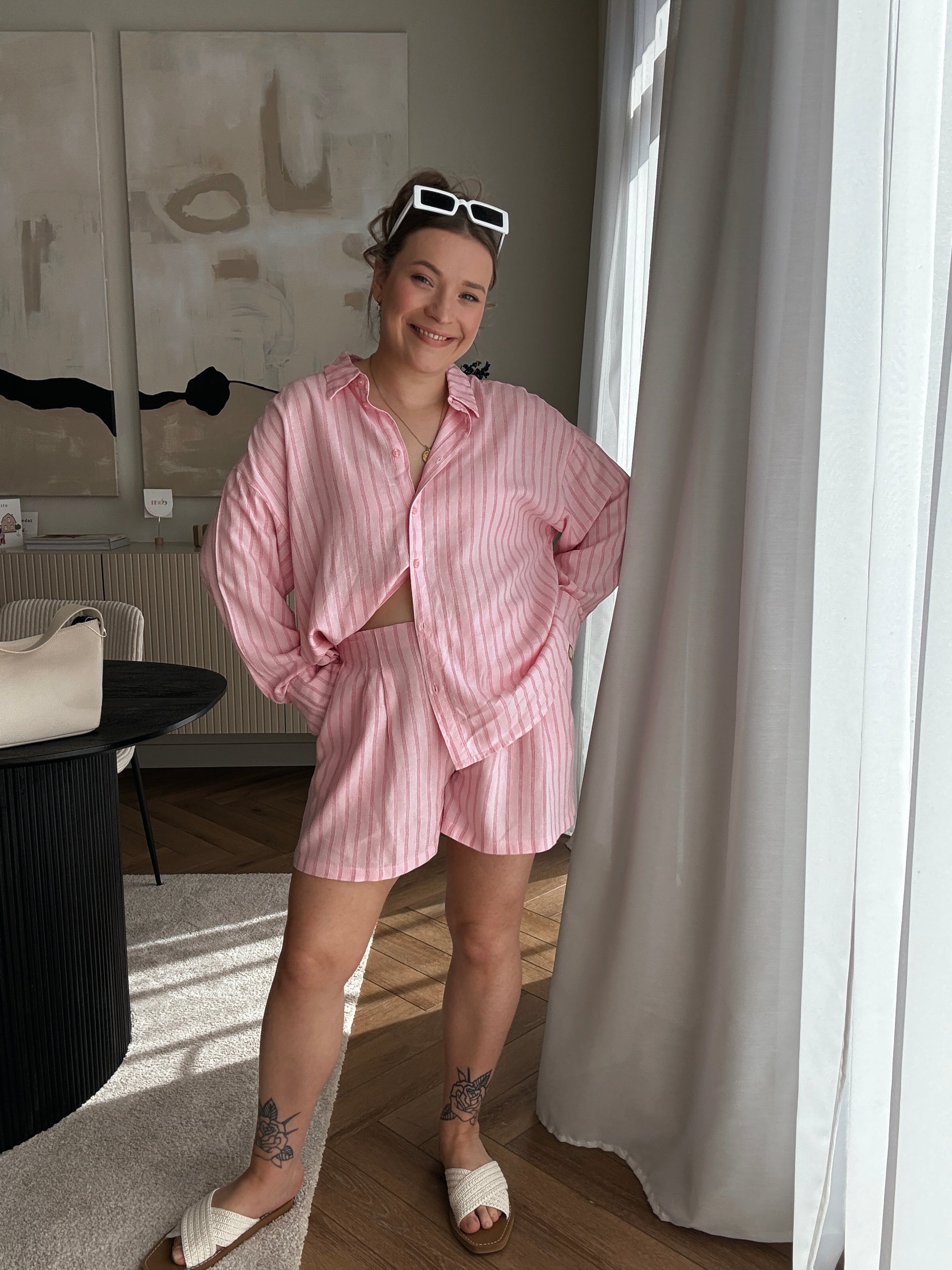 Almira linnen short pink