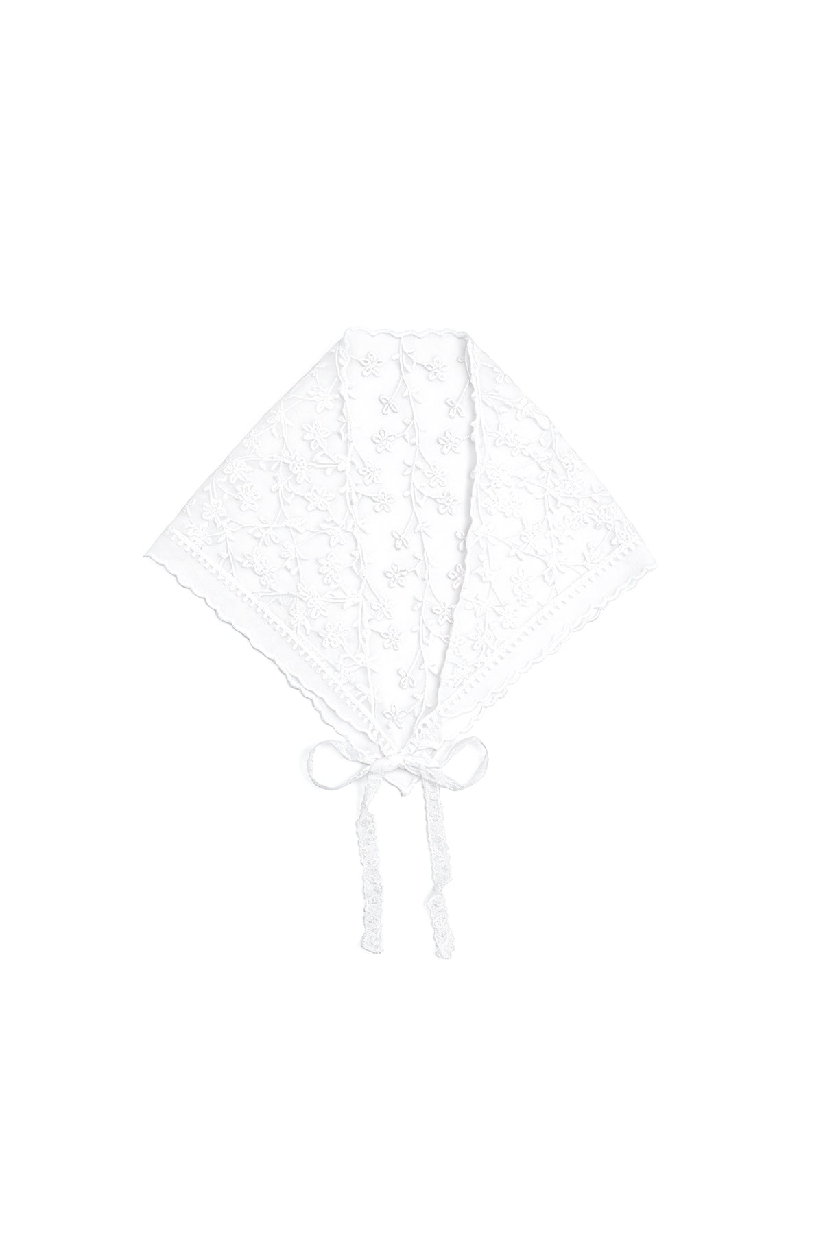 Lace triangle scarf white