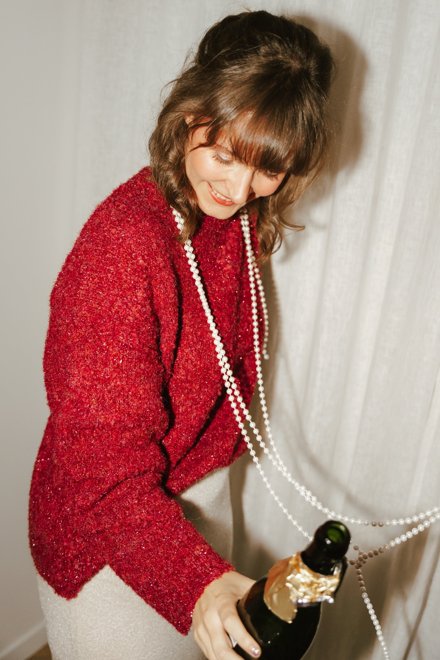 Ada glitter knit burgundy