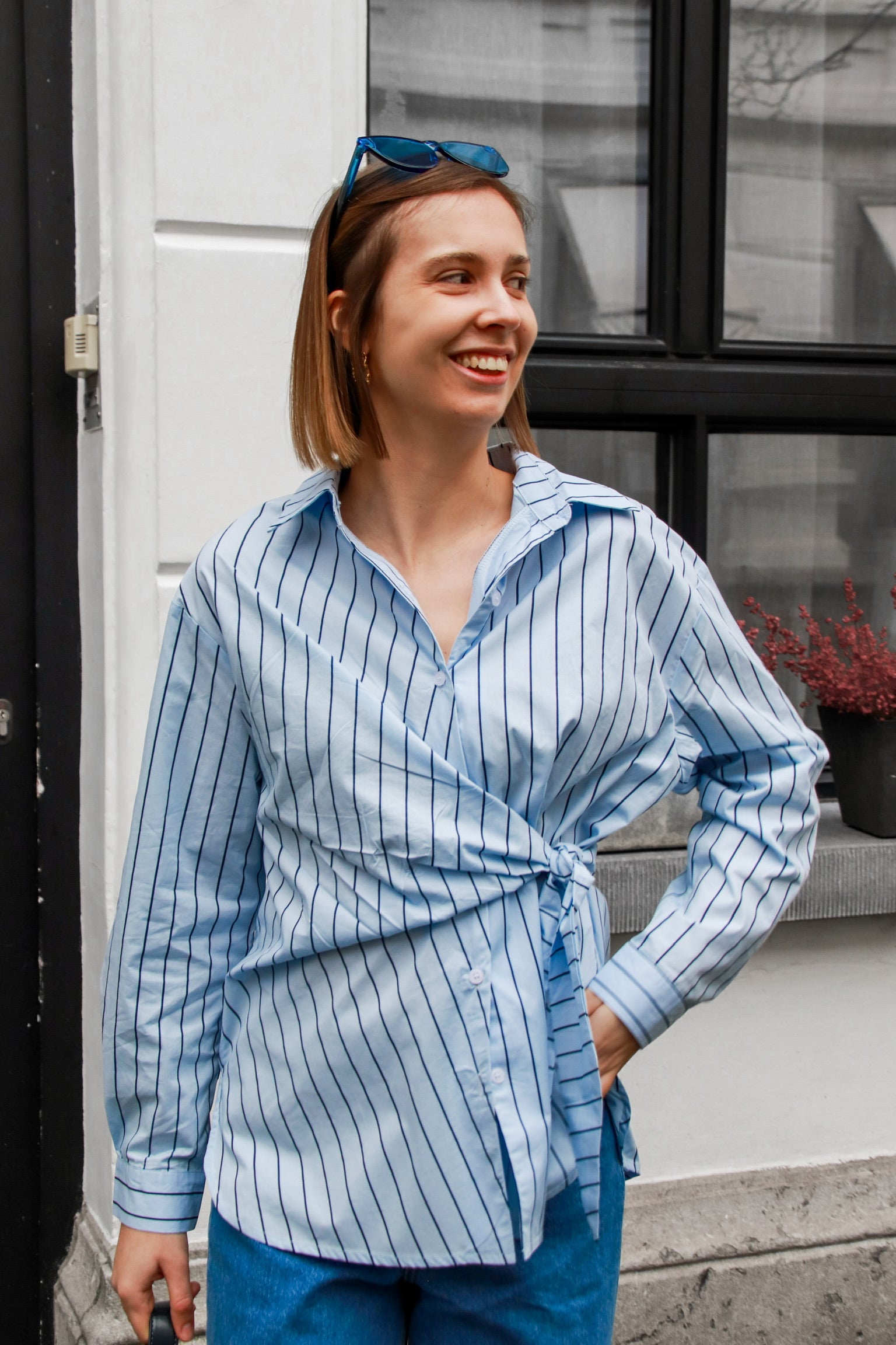 Alice knotted shirt blue