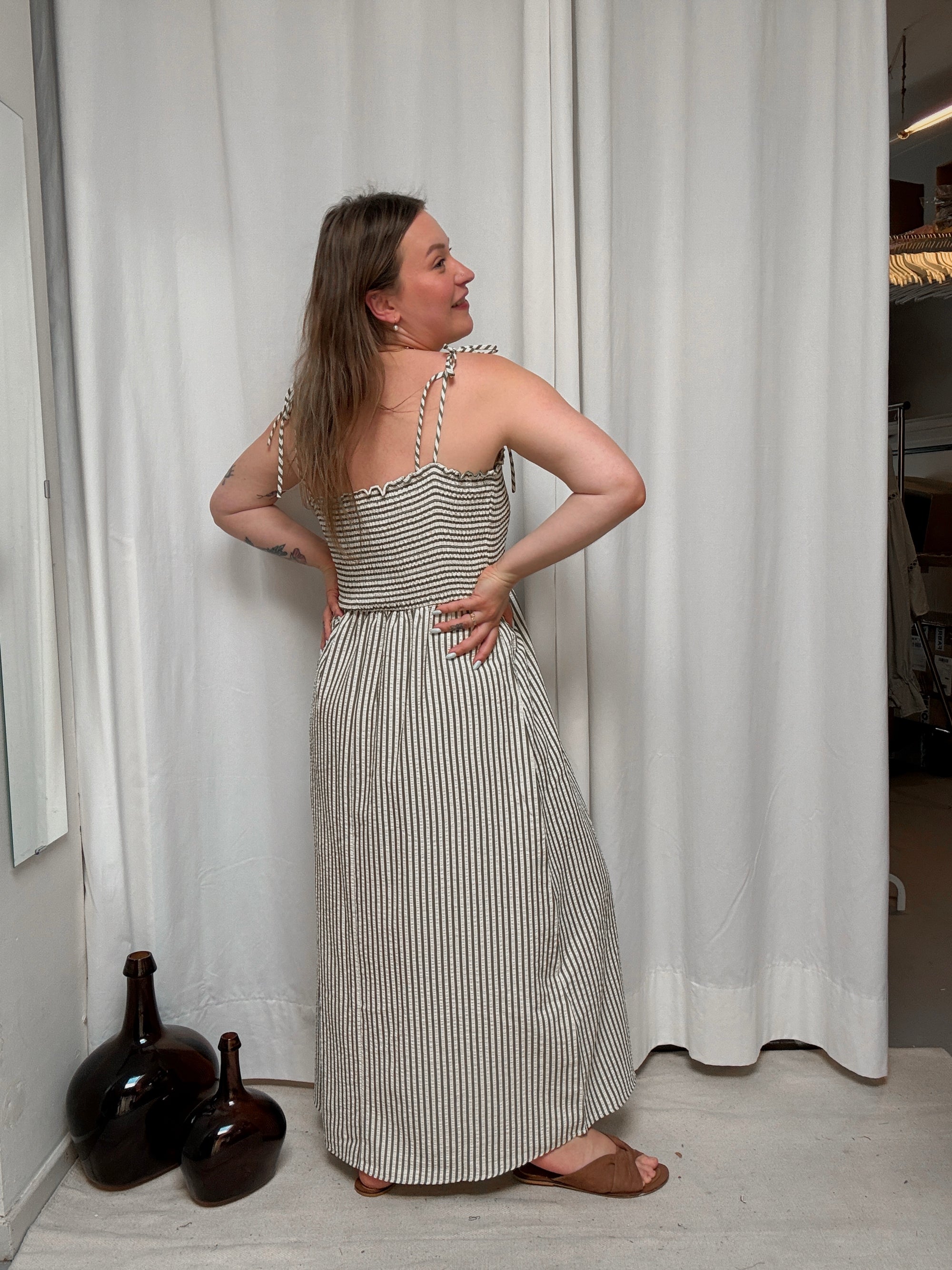 Lorana striped dress