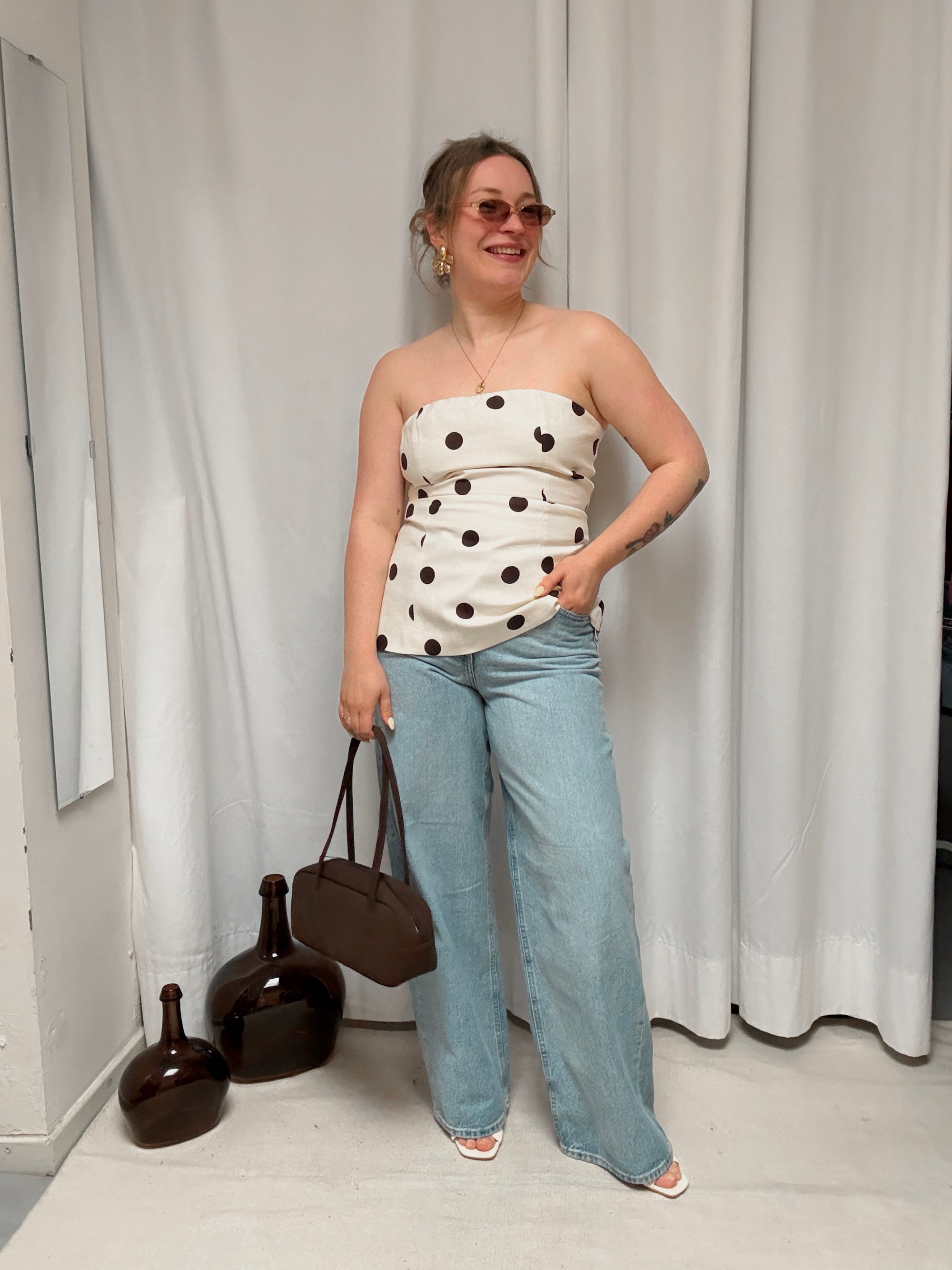 Wixie polkadot peplum top