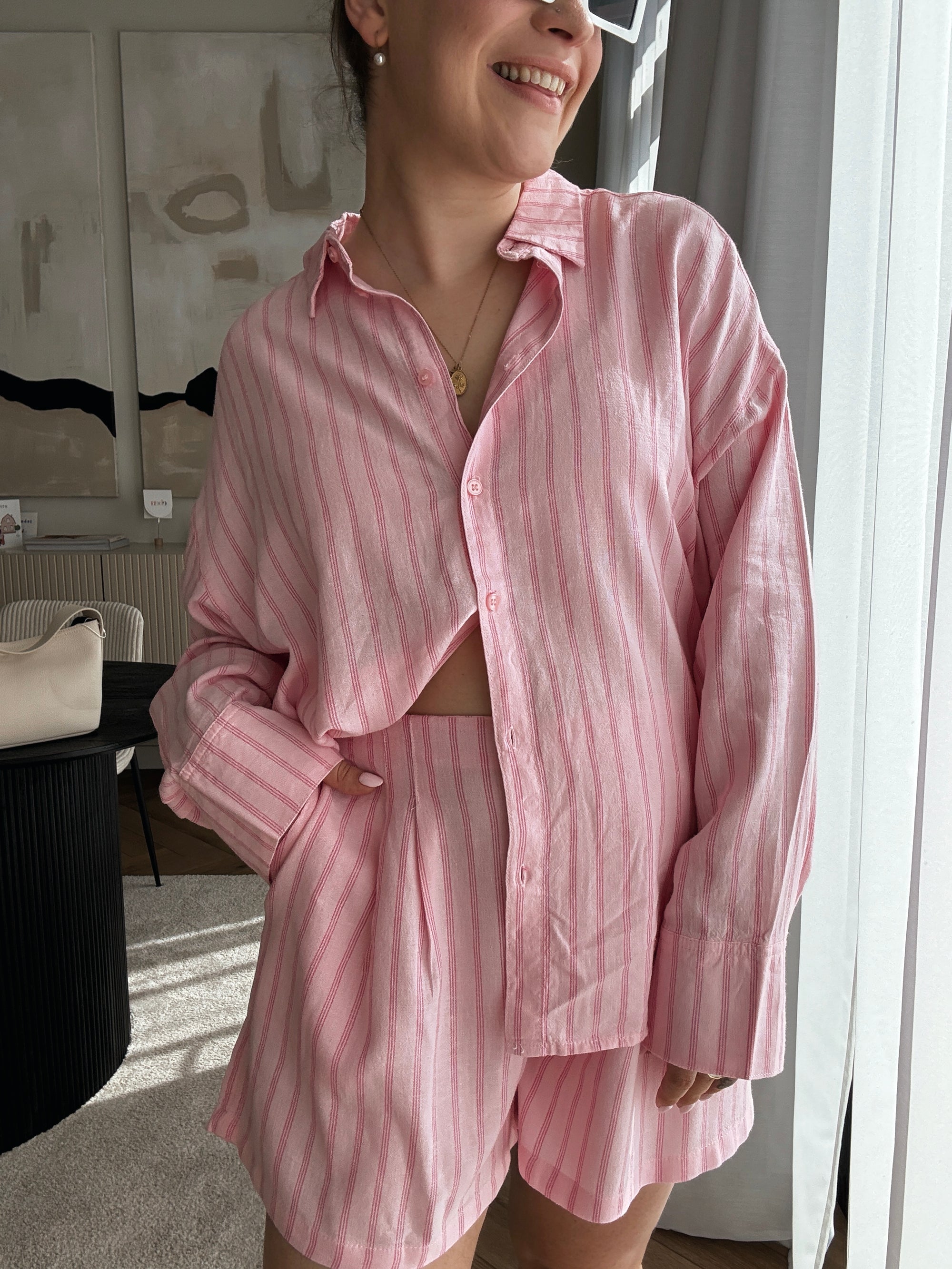 Almira linnen short pink