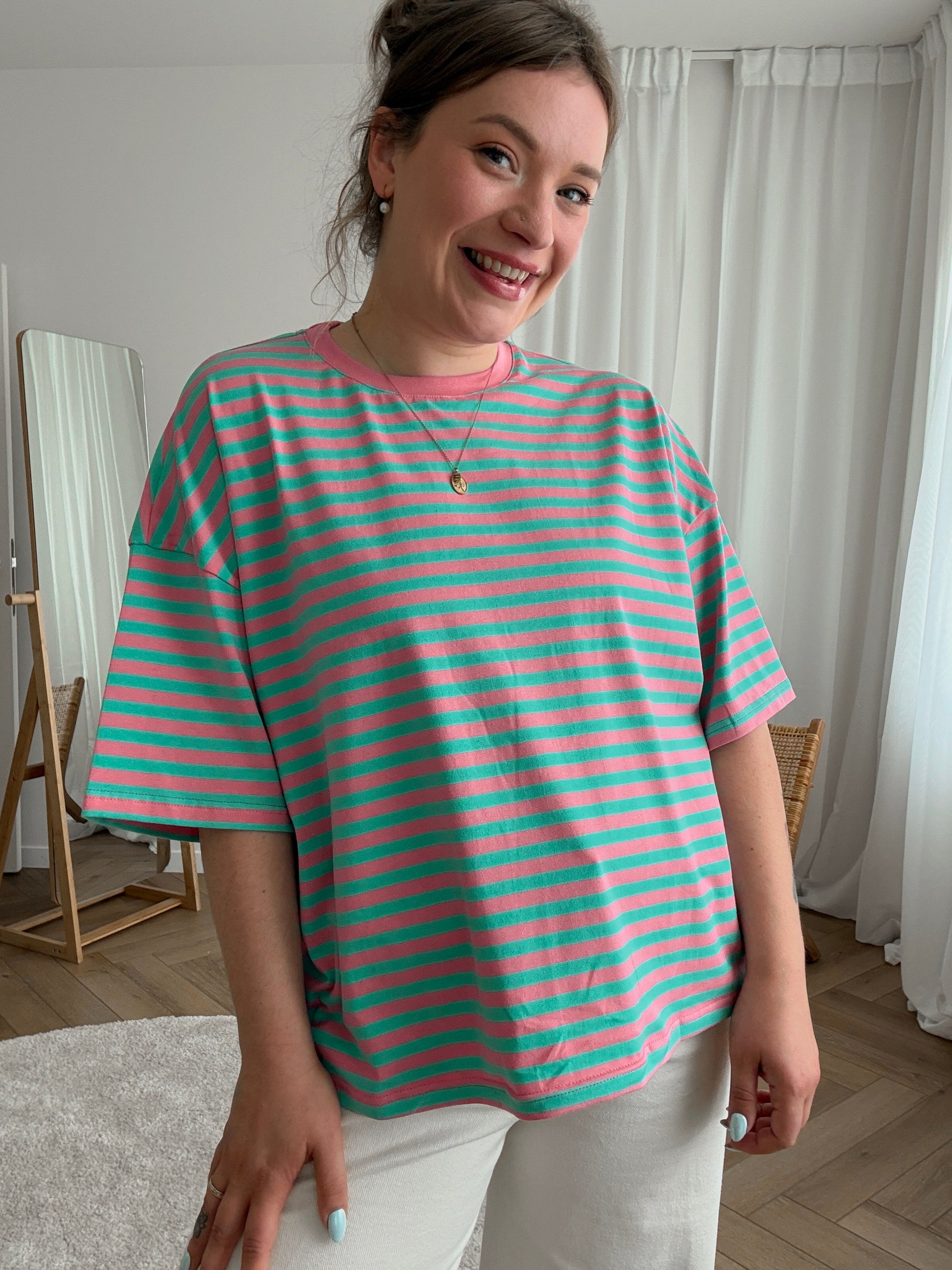 Retro muse t-shirt pink/teal