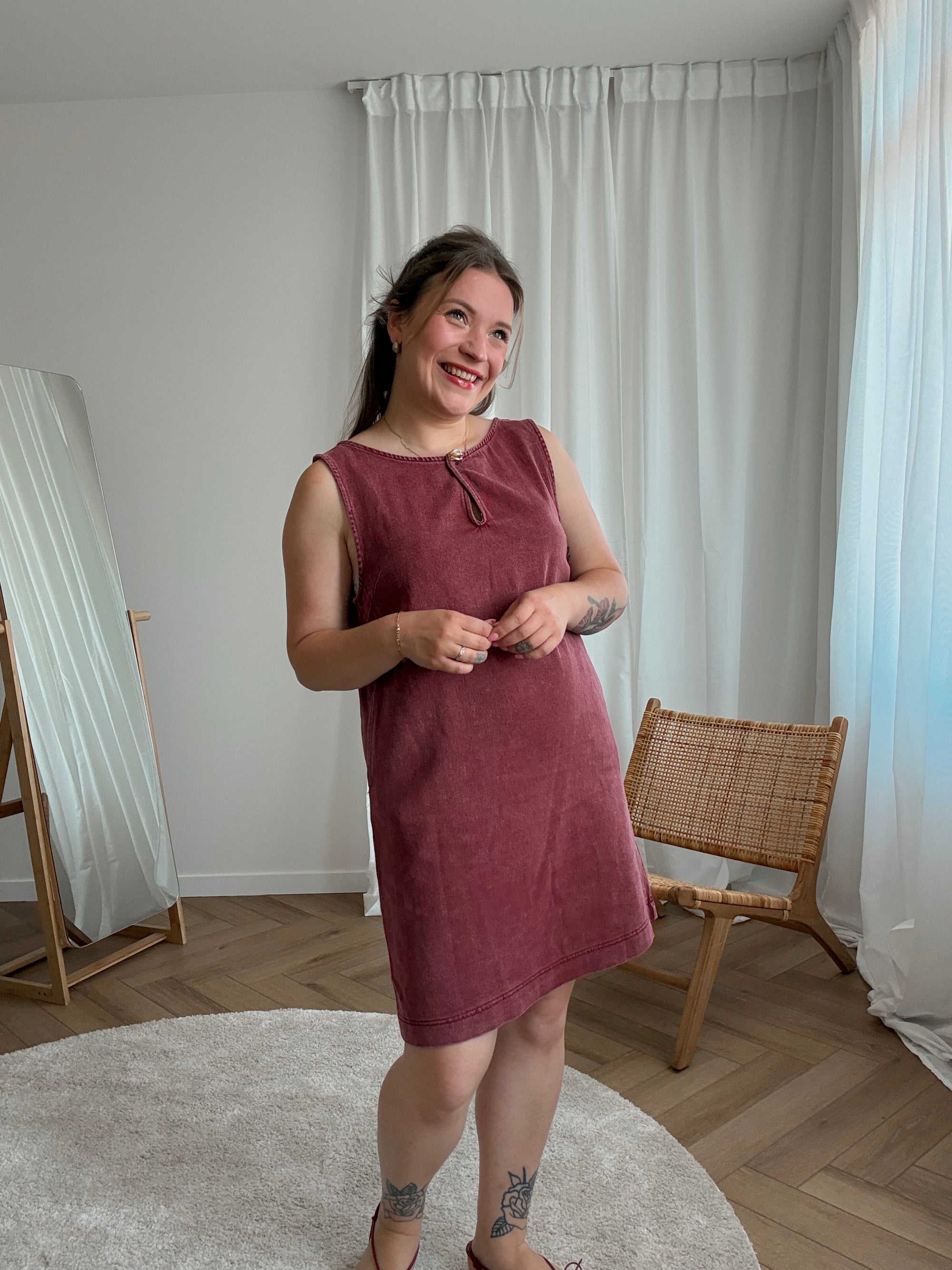 Aspen denim dress - wine