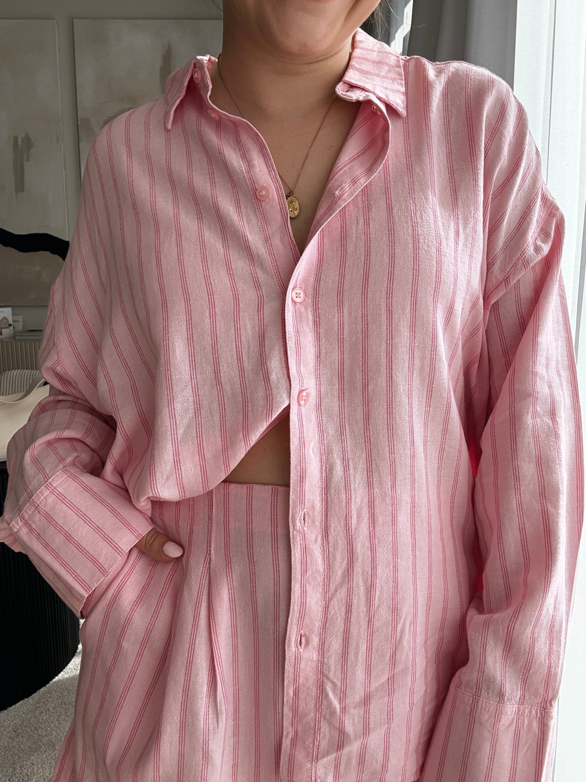 Almira linnen short pink