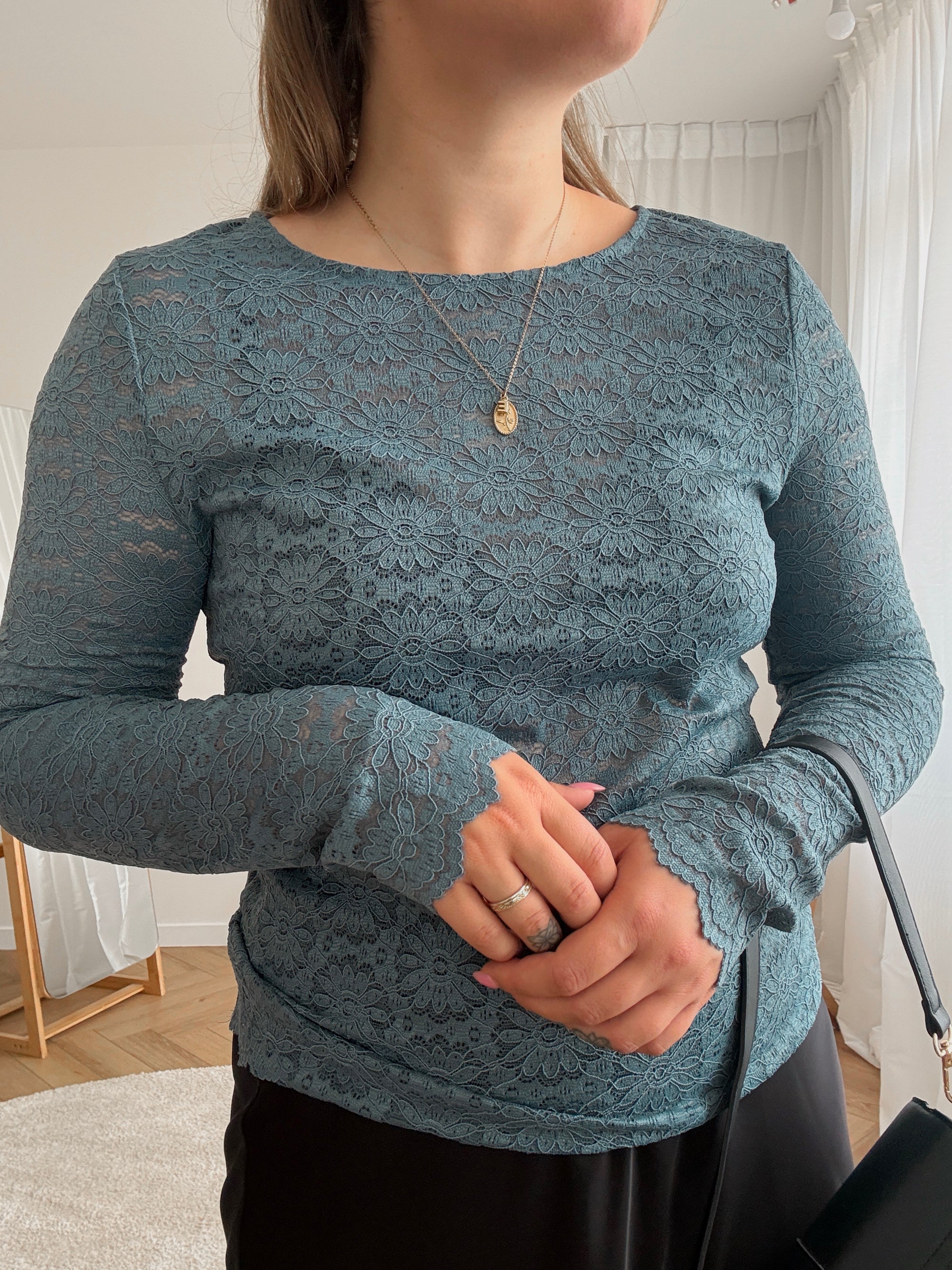 Loiza lace longsleeve blue grey