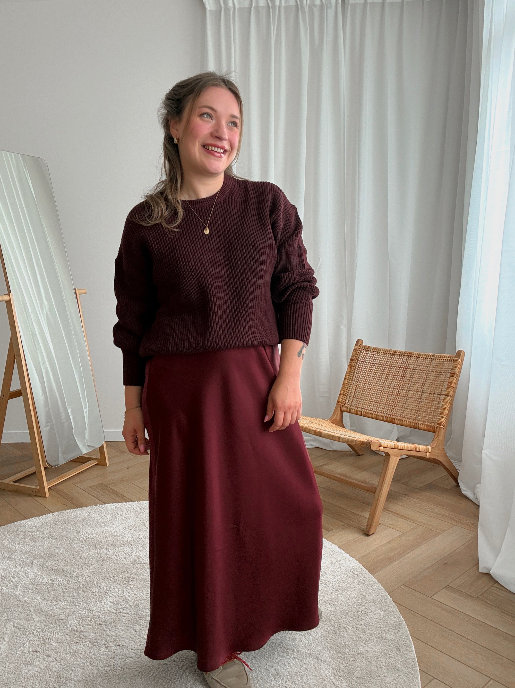 Tine Satin skirt - wine