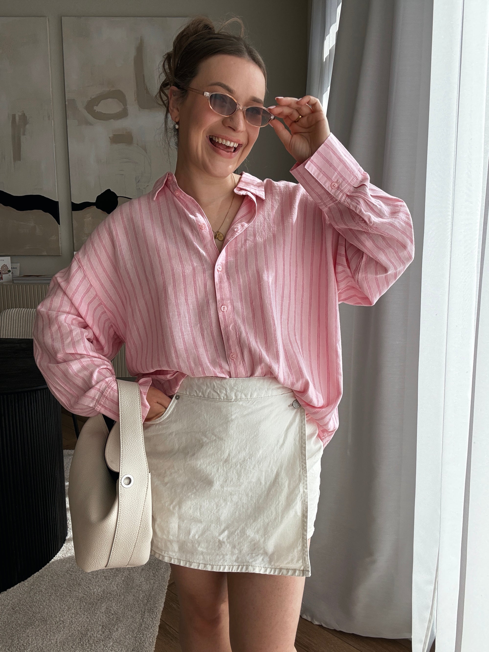 Almira linnen shirt pink