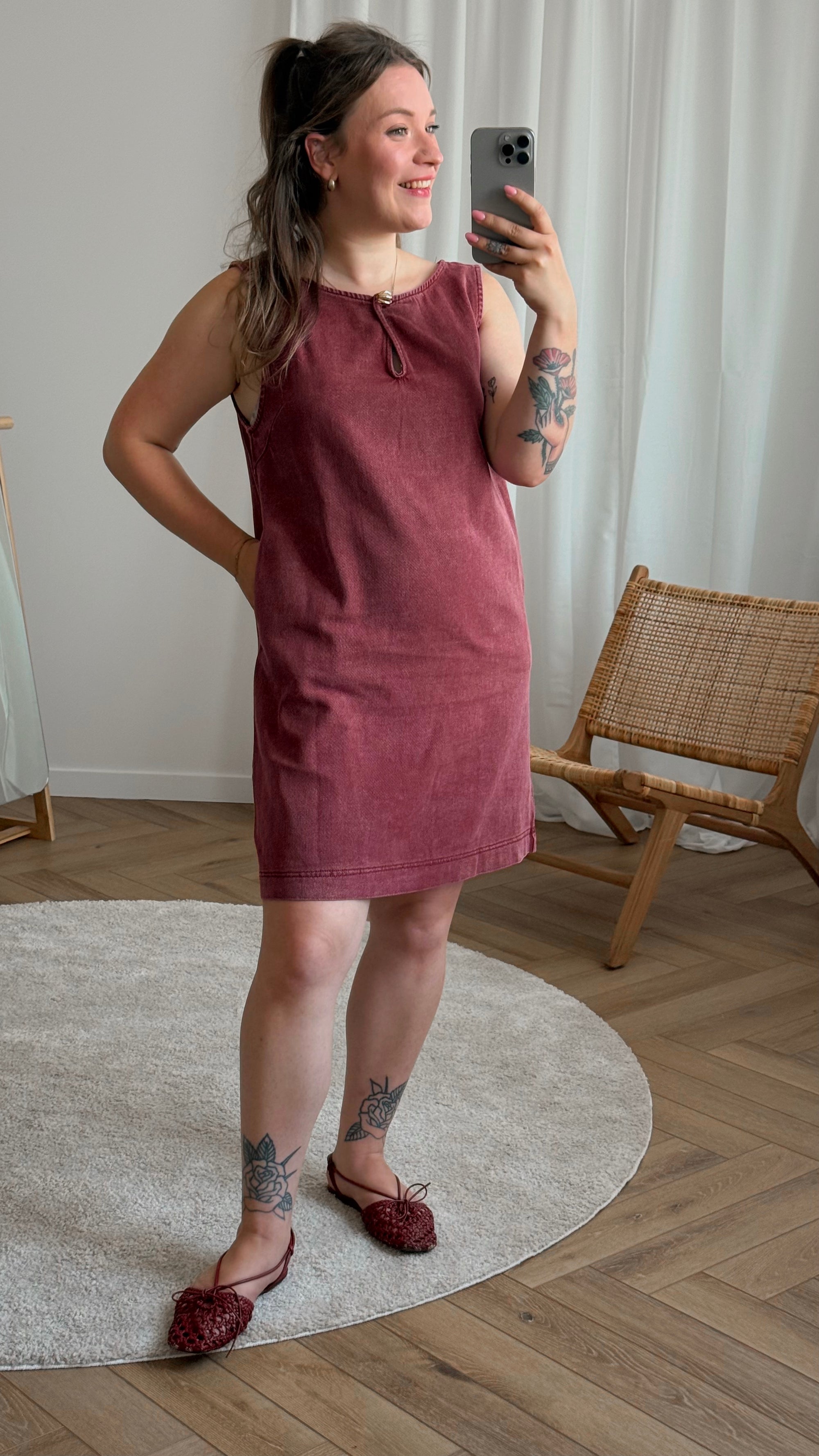 Aspen denim dress - wine