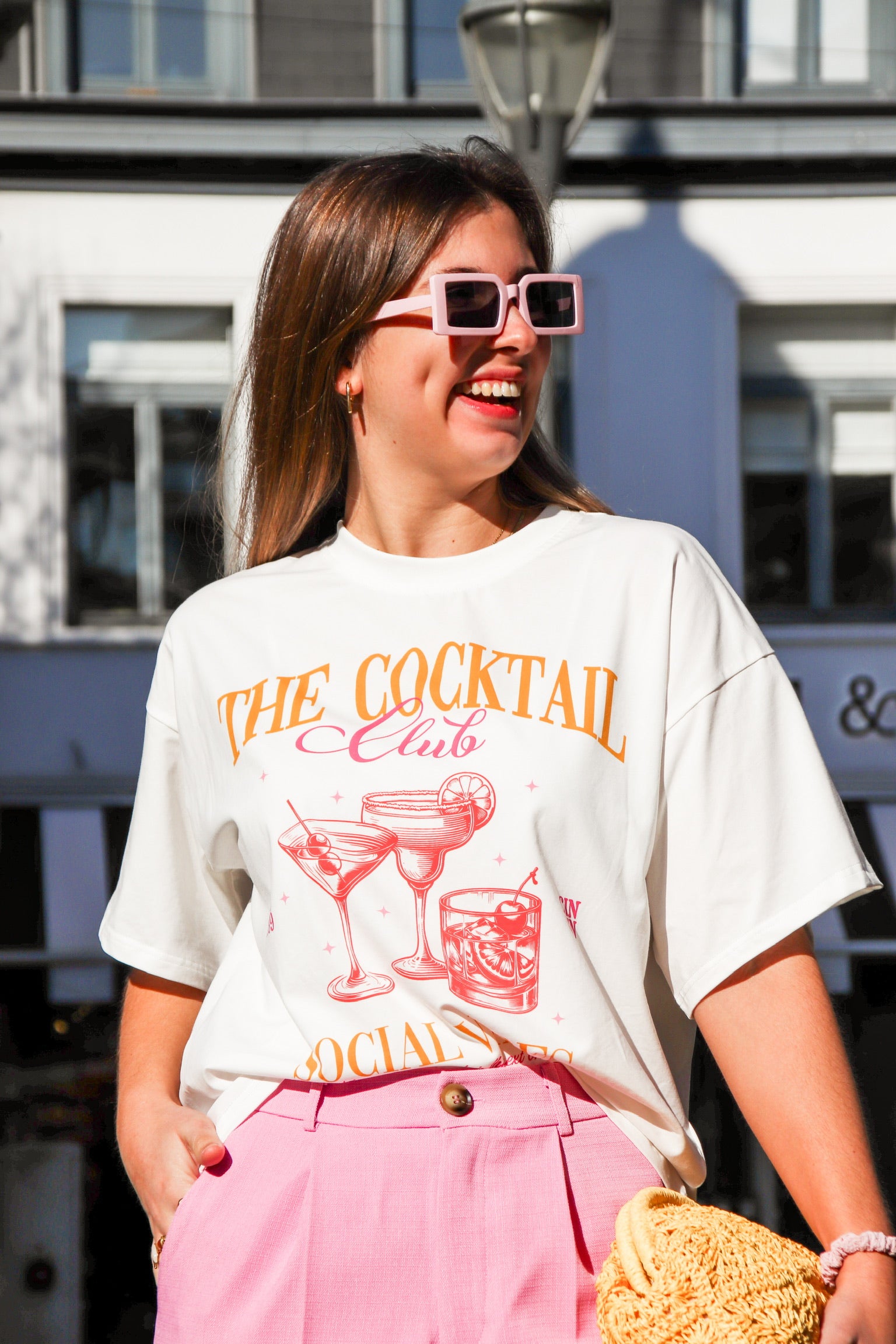 Cocktail club T-shirt orange/pink