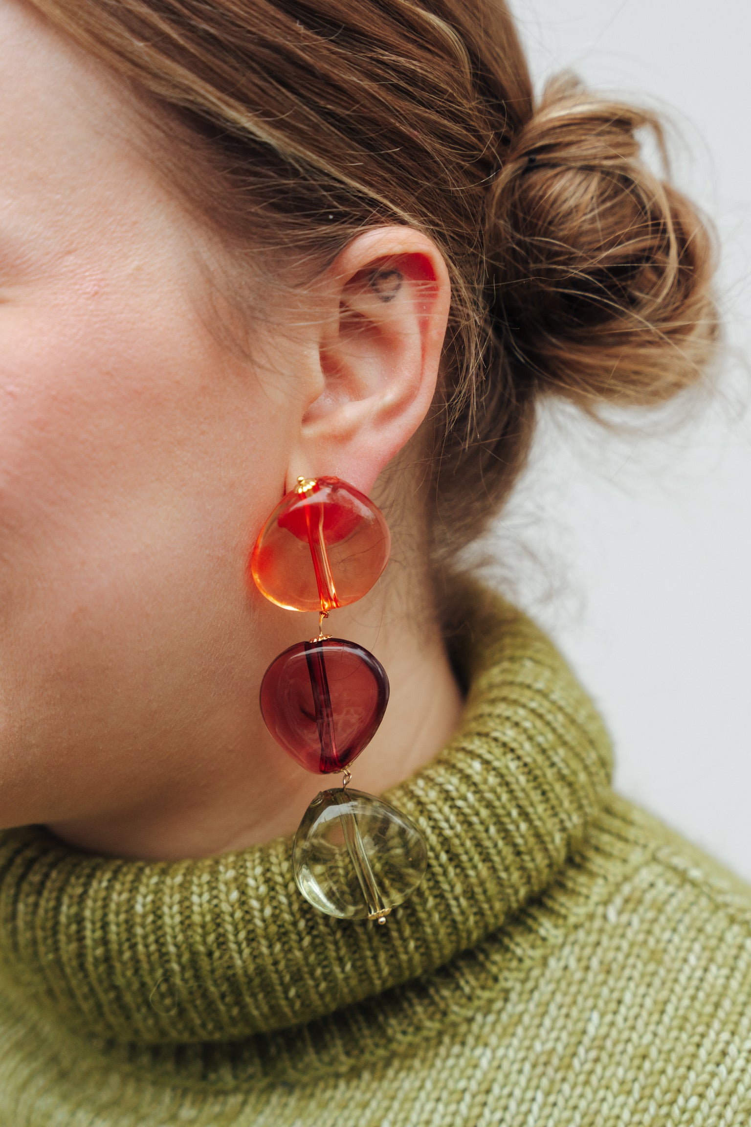 Colourful day earrings orange