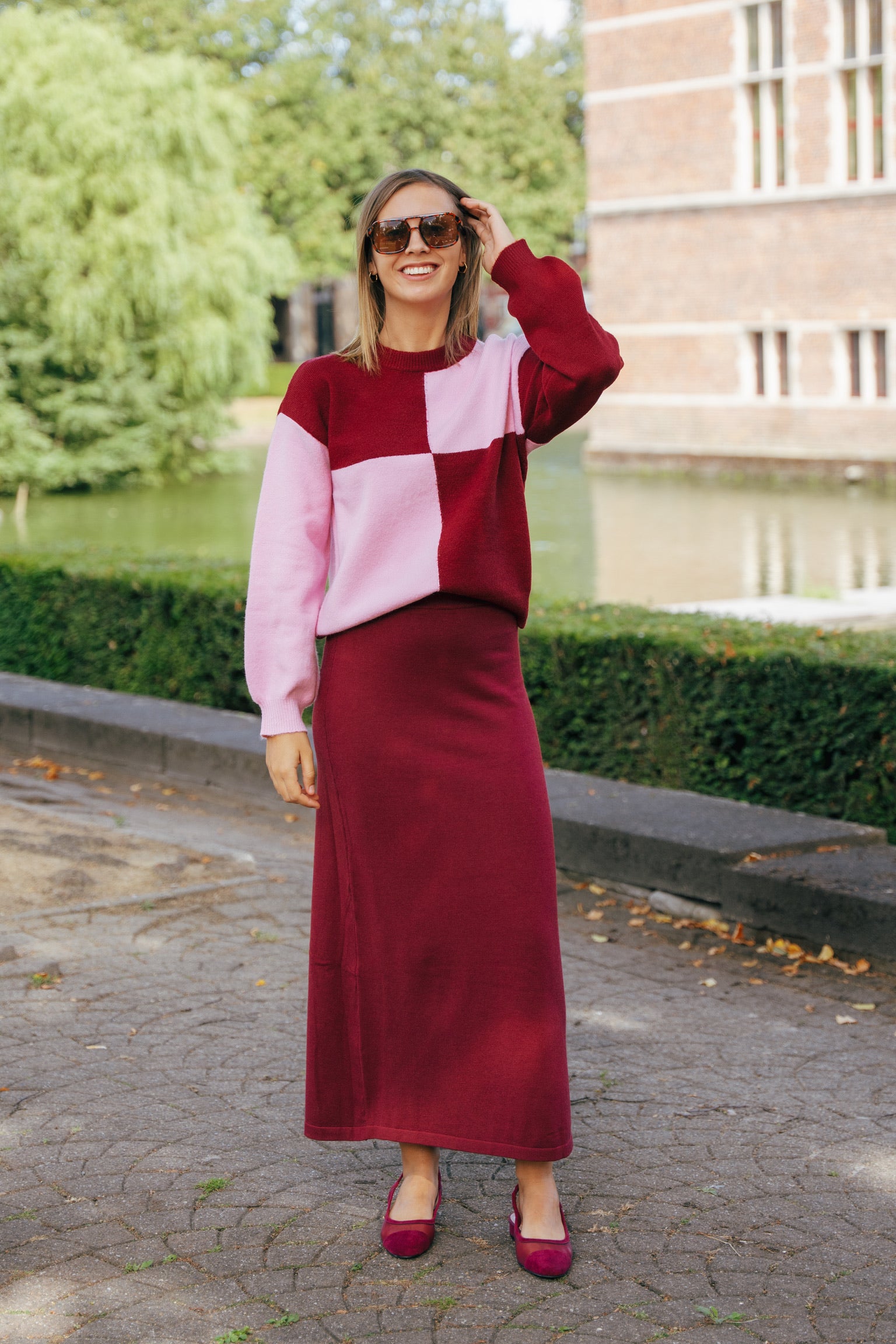 Elia knit skirt burgundy