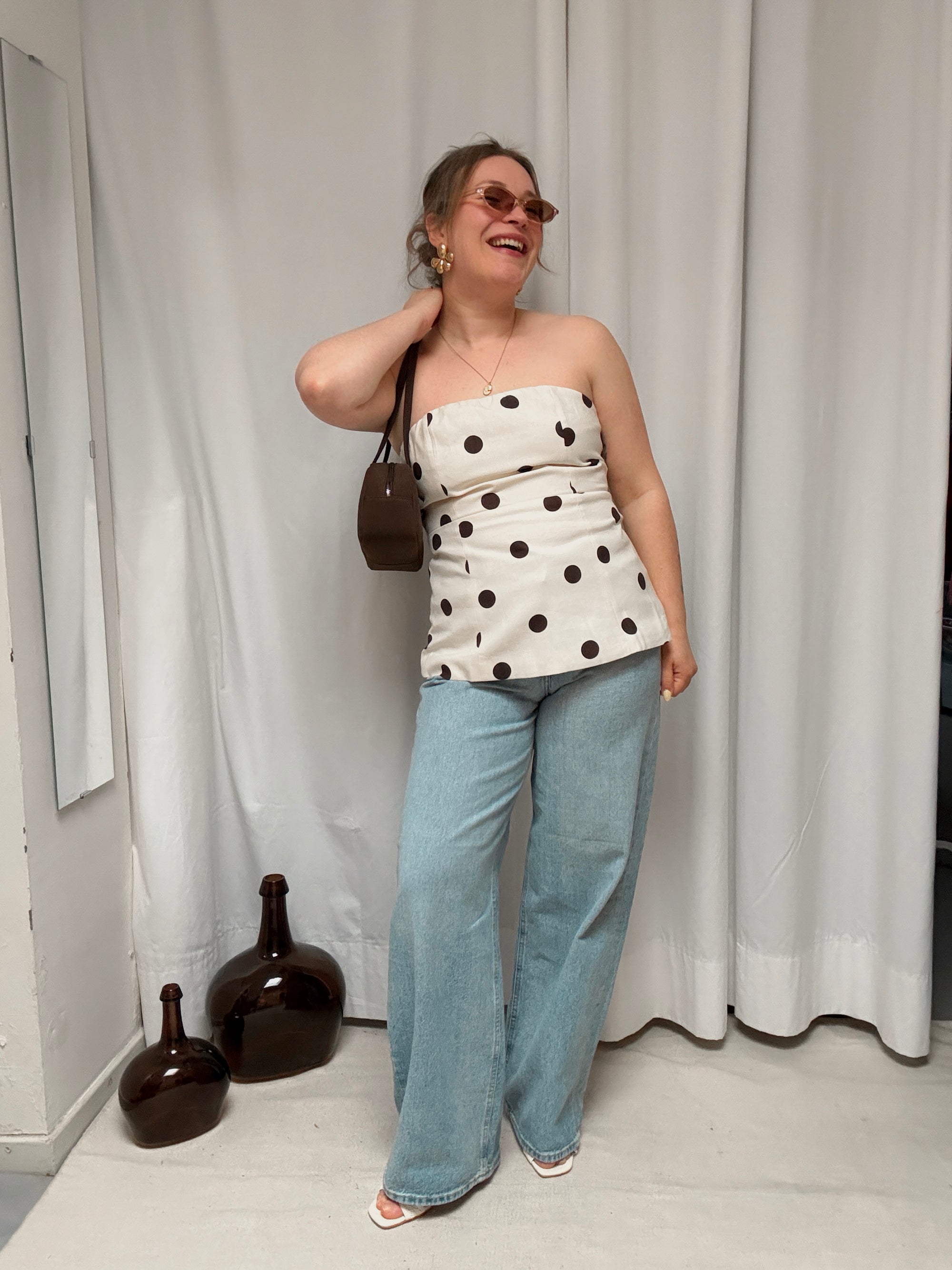 Wixie polkadot peplum top