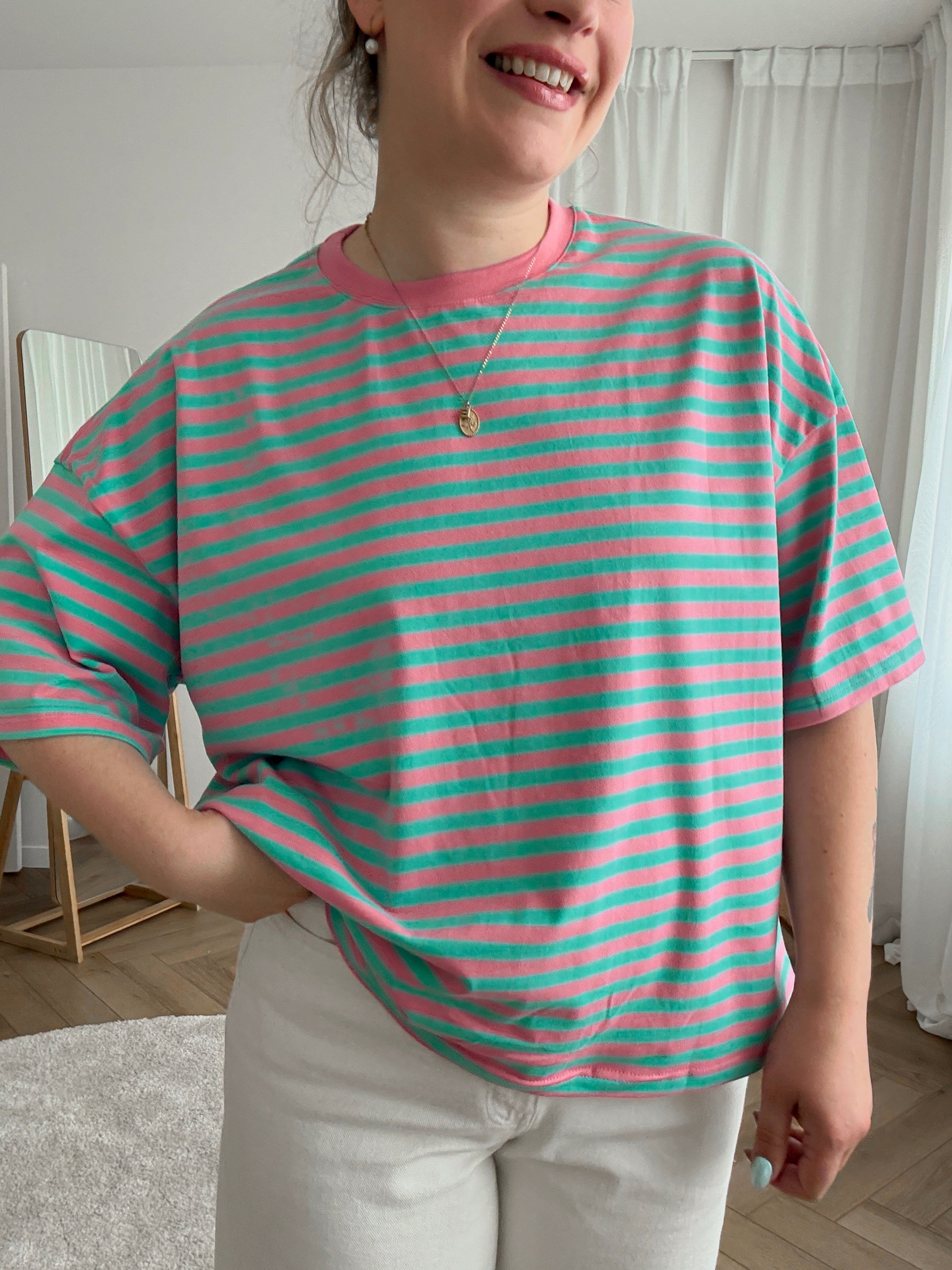 Retro muse t-shirt pink/teal
