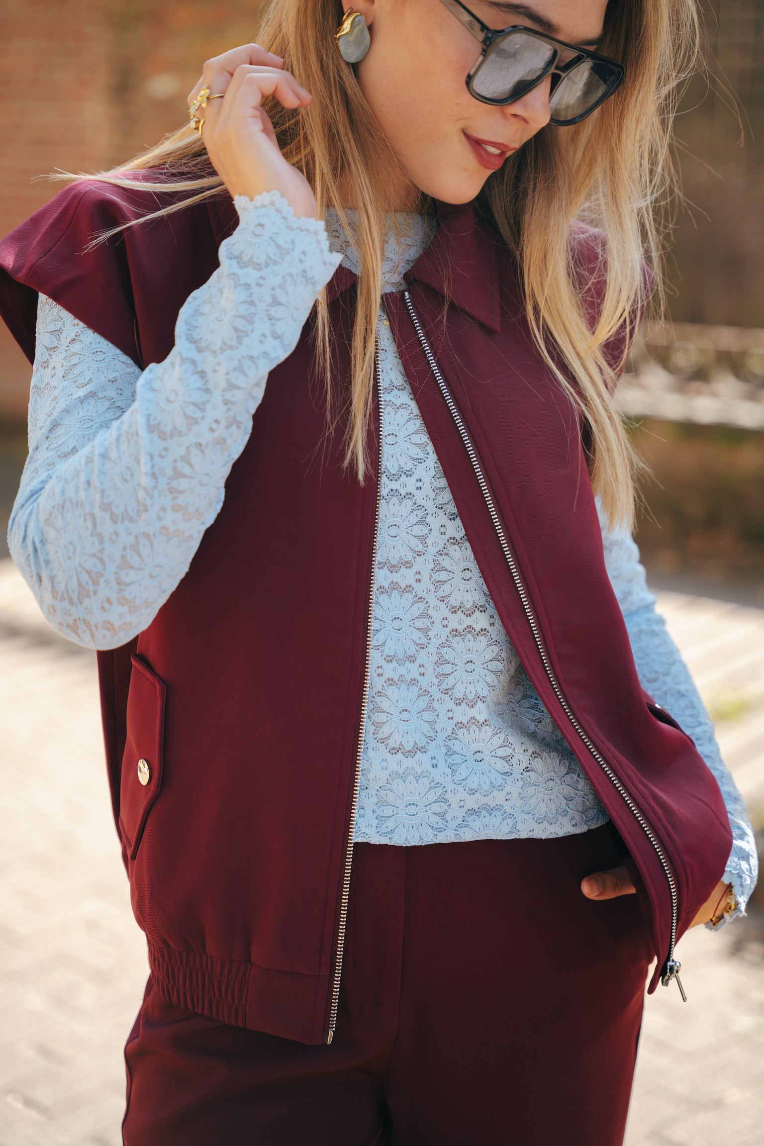 Danielle gilet burgundy