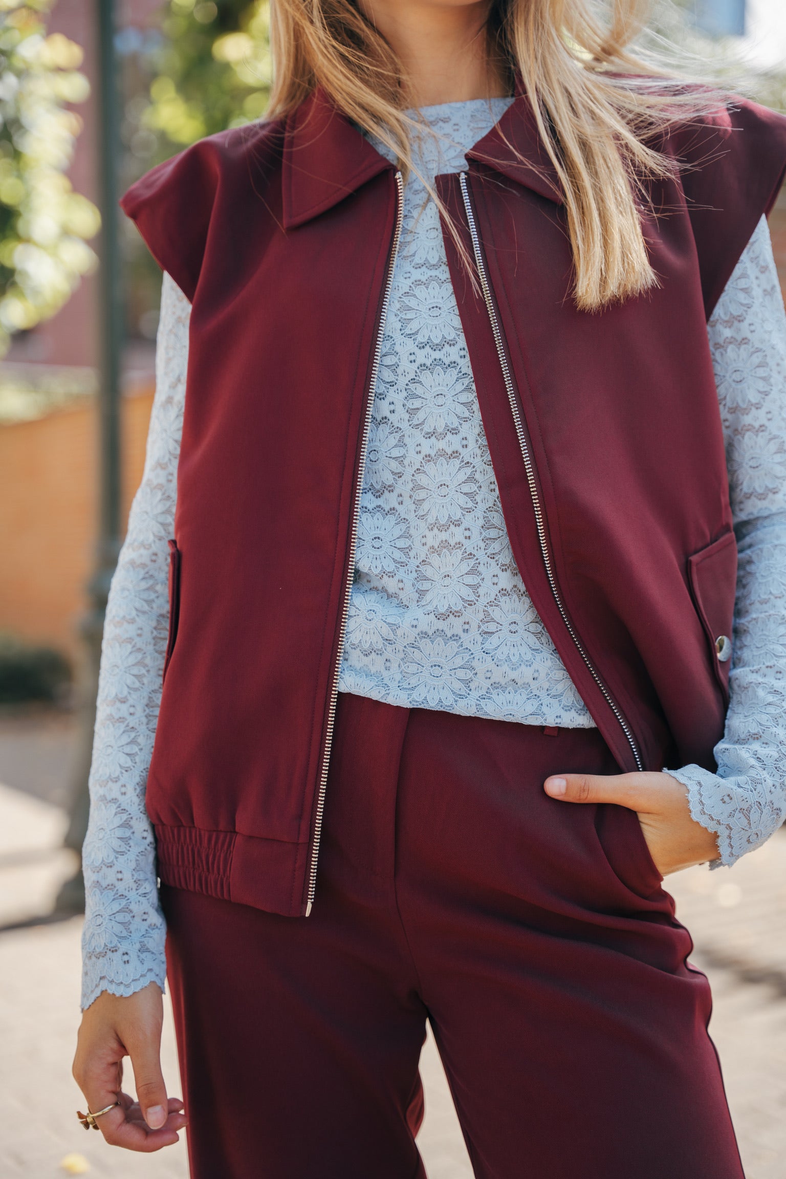 Loiza lace longsleeve blue