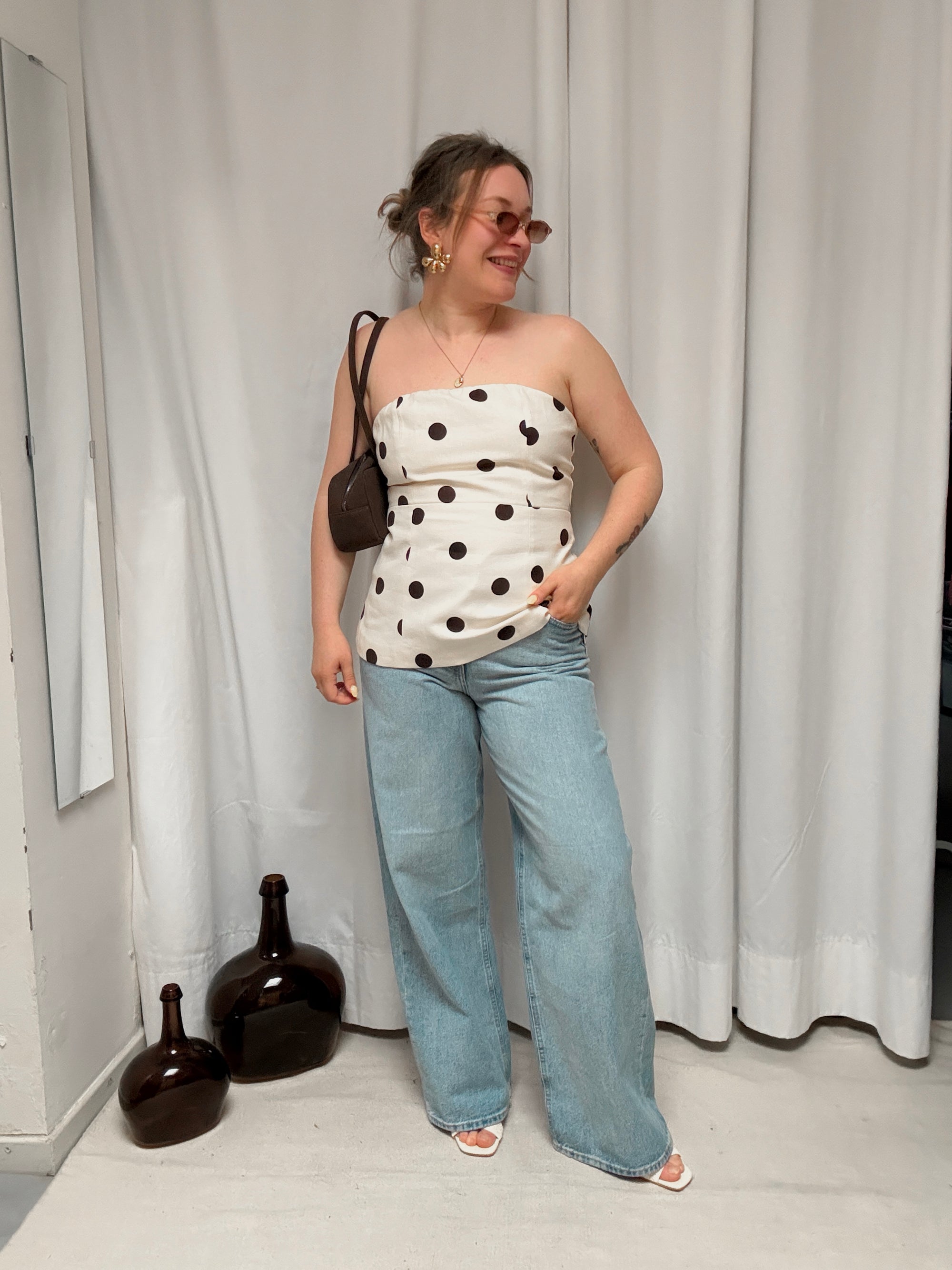 Wixie polkadot peplum top