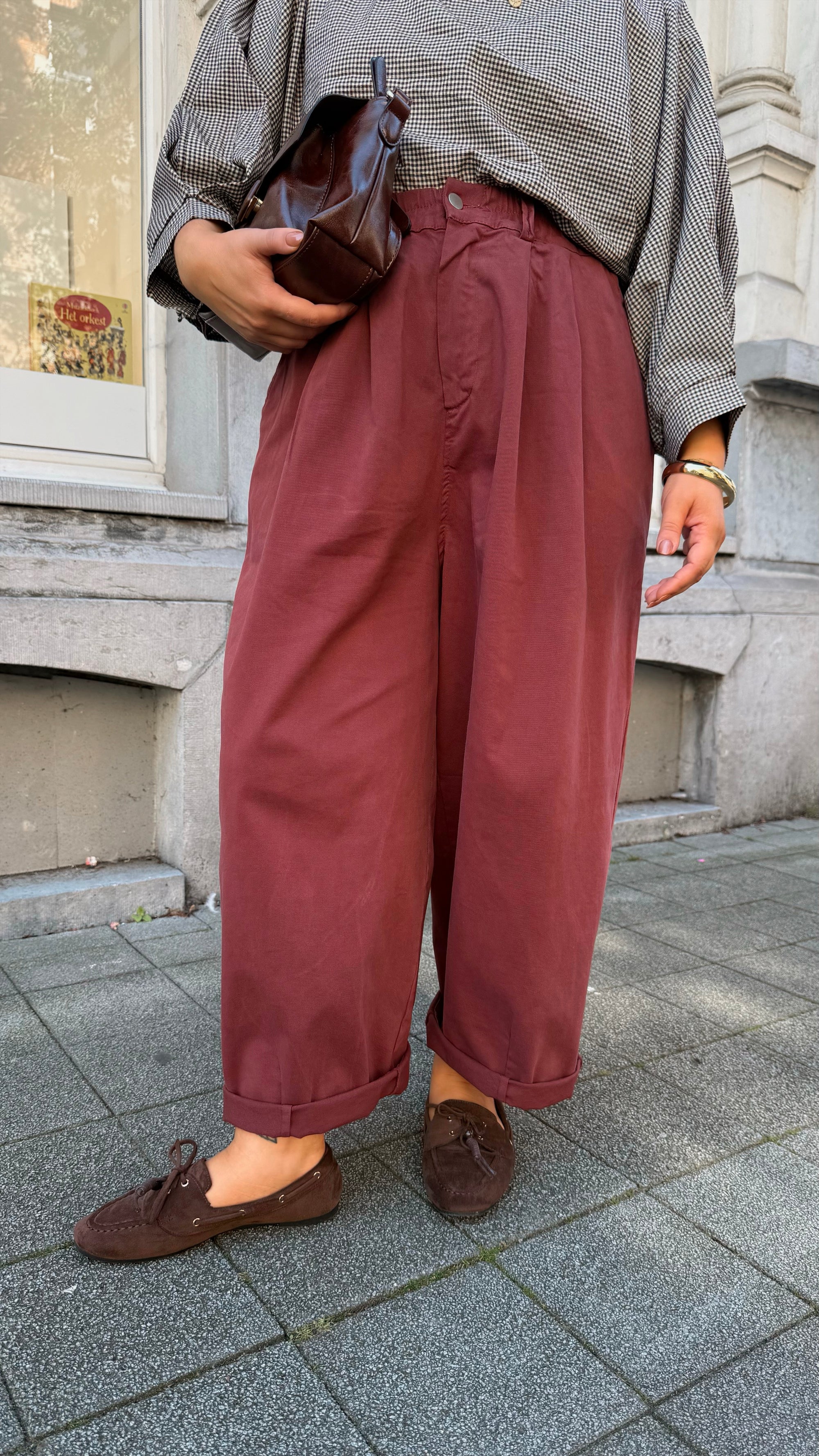 Freya barrel trousers - brick