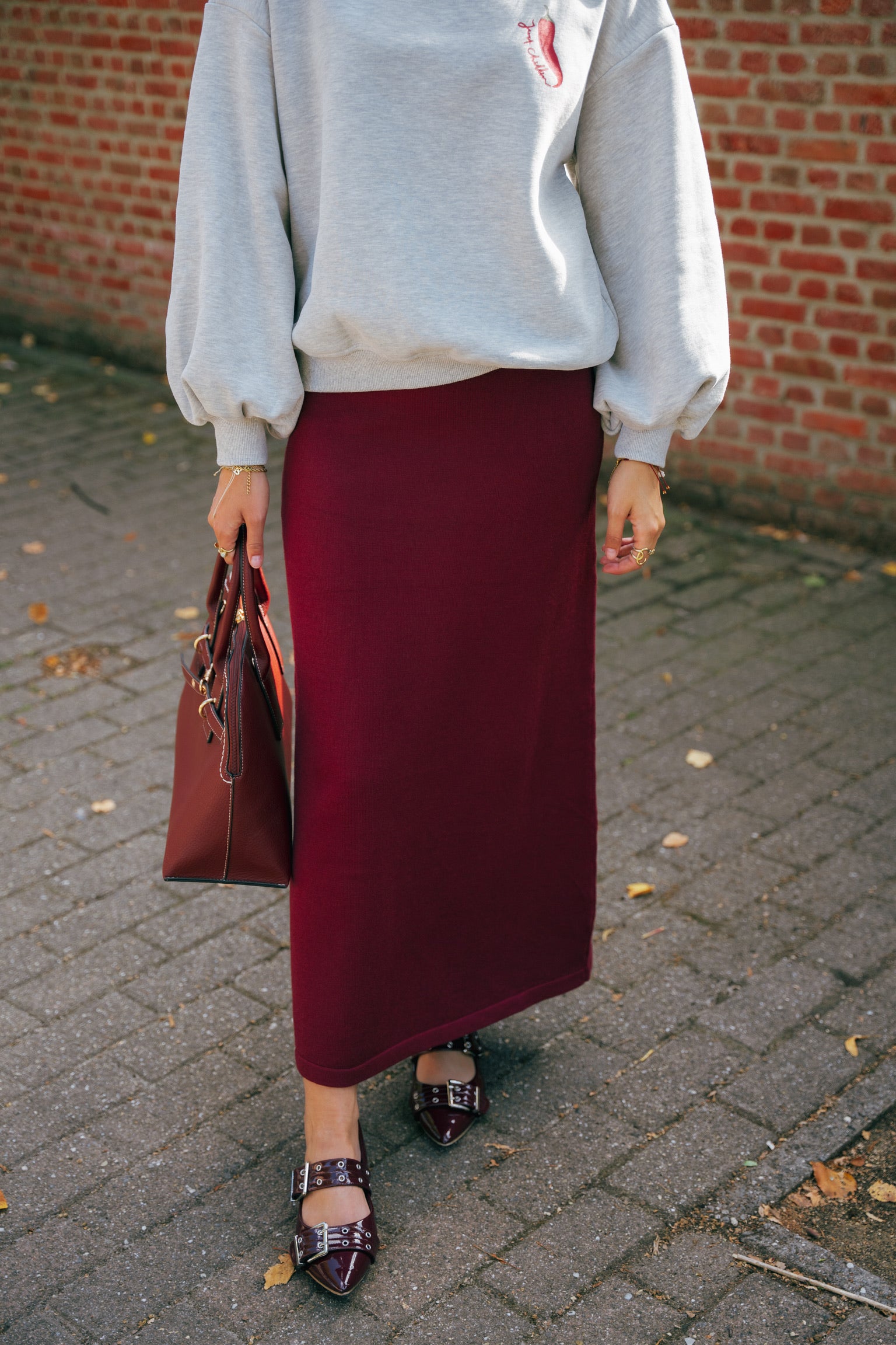Elia knit skirt burgundy
