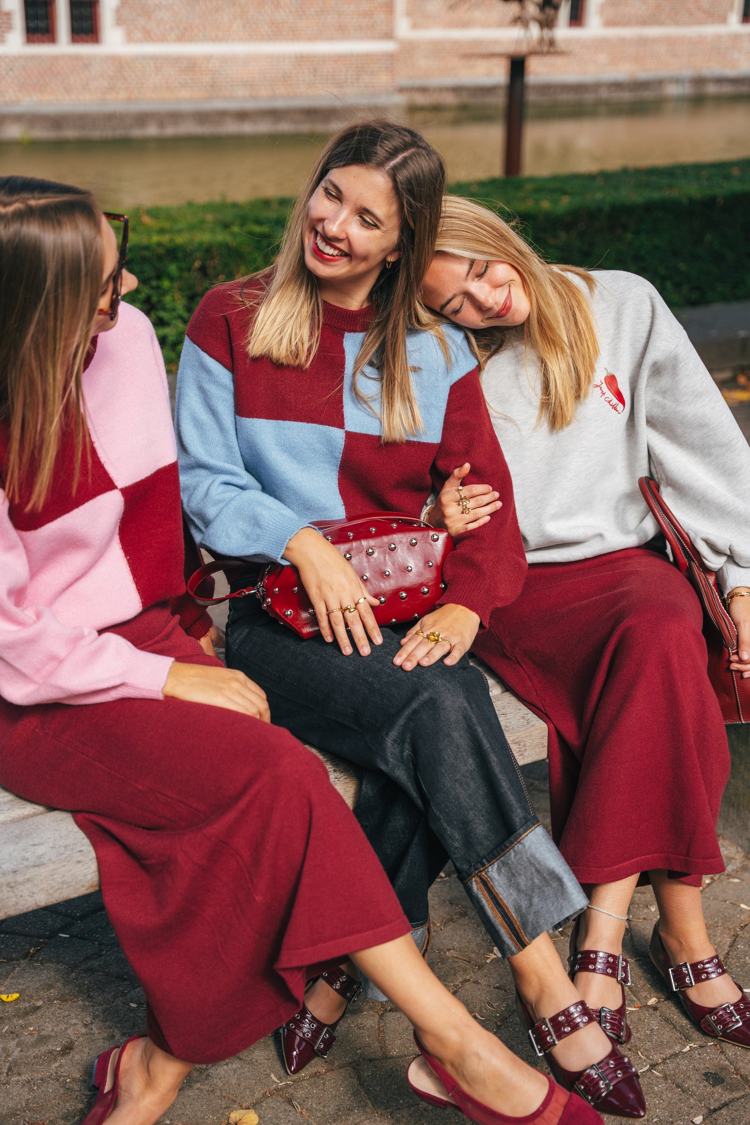 Elia knit skirt burgundy