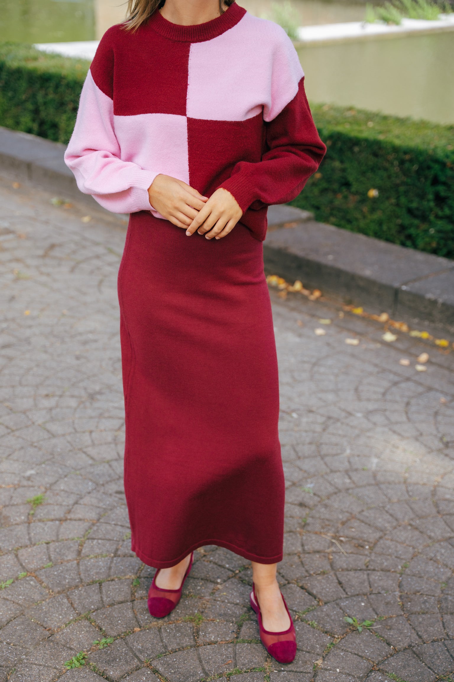 Elia knit skirt burgundy