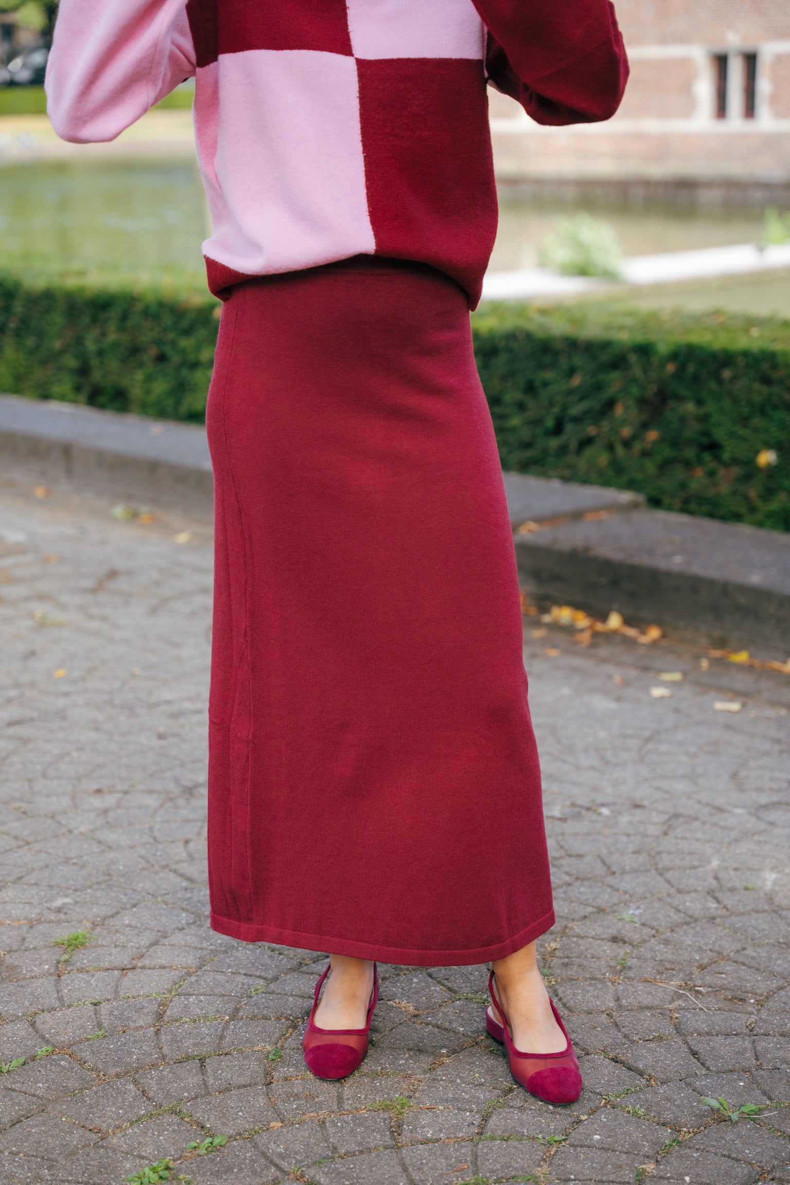 Elia knit skirt burgundy