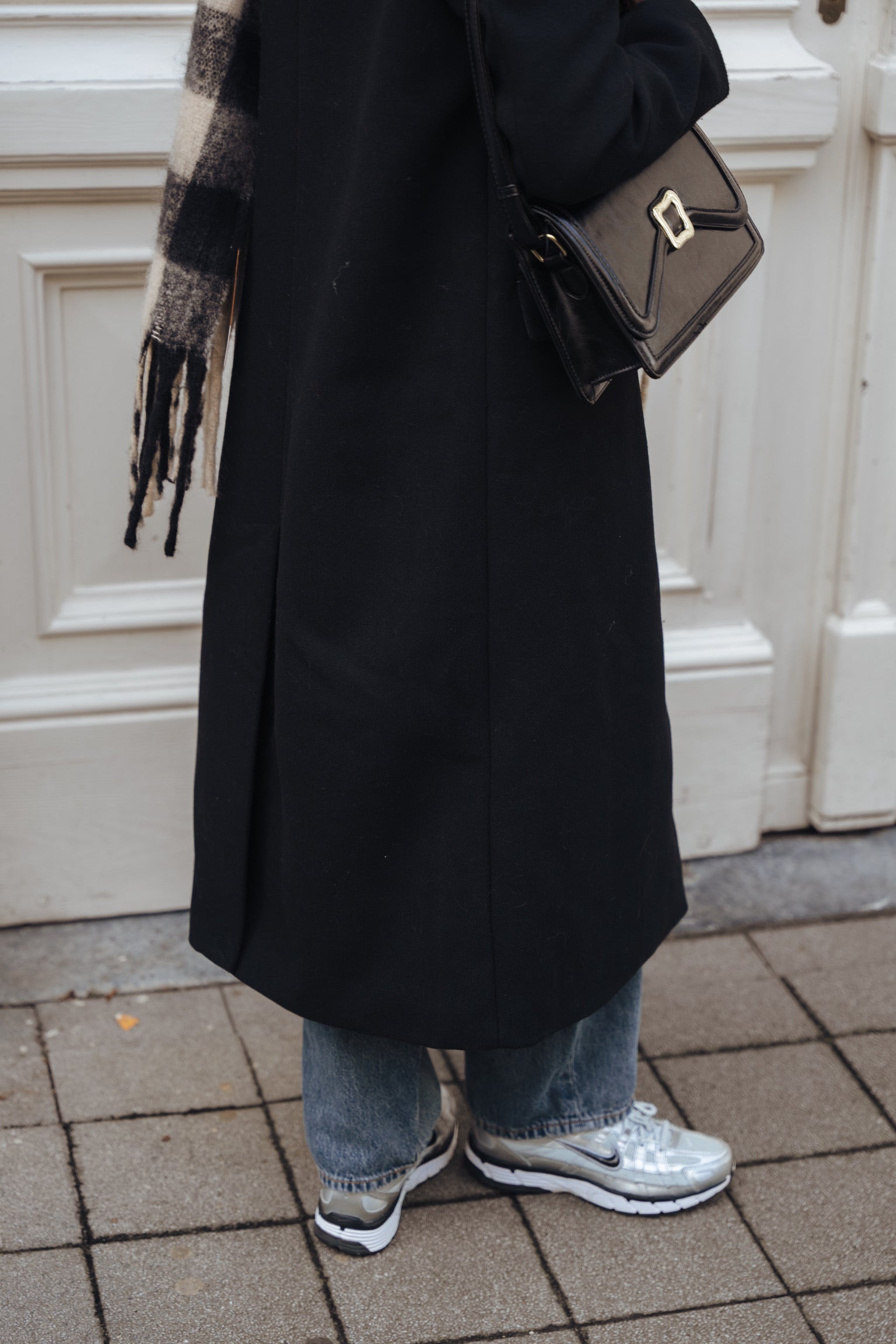 Elisa long wool coat black