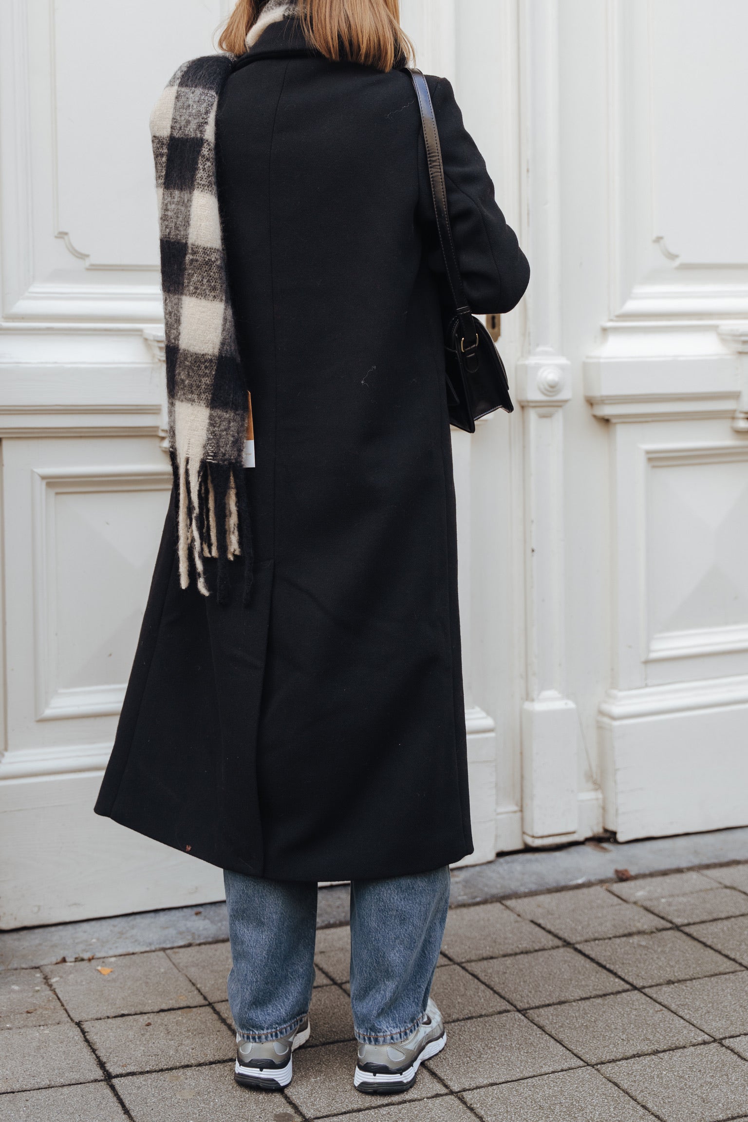 Elisa long wool coat black