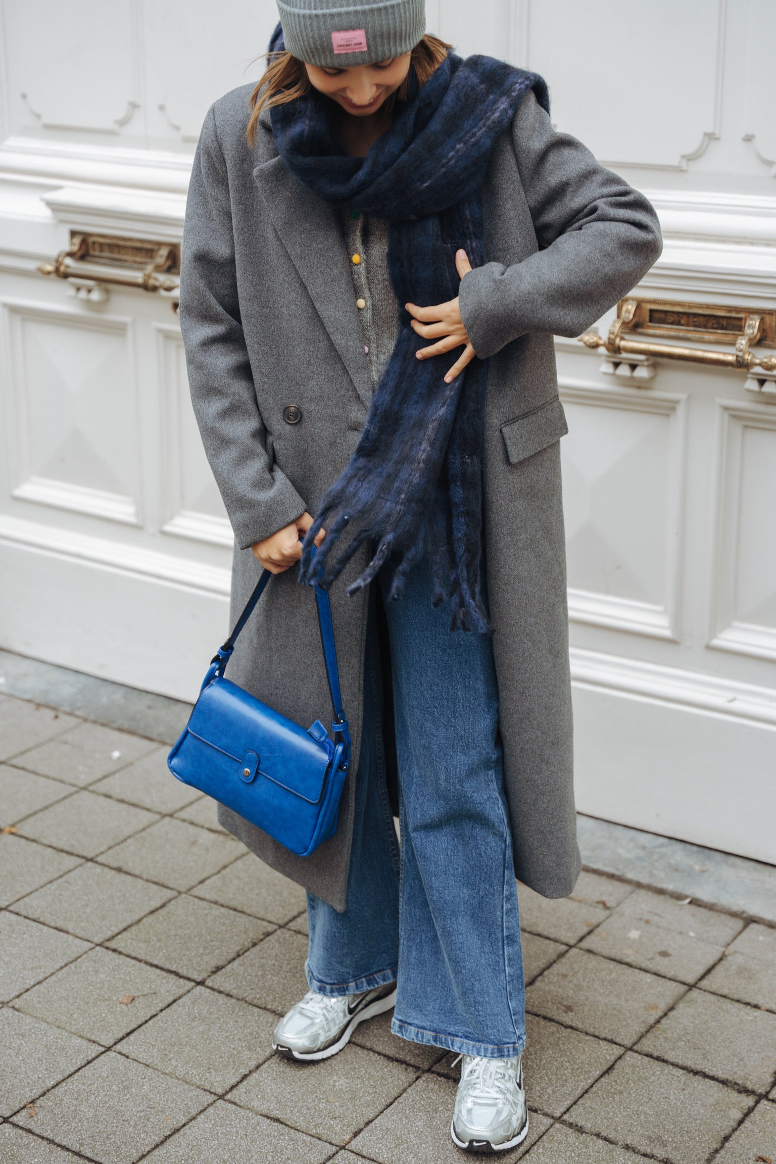 Elisa long wool coat grey