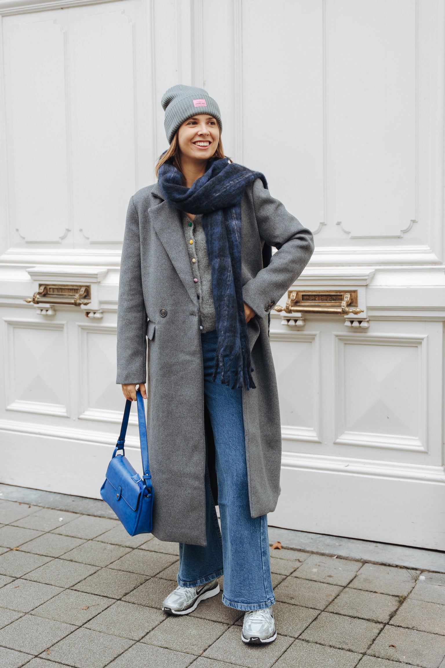 Elisa long wool coat grey