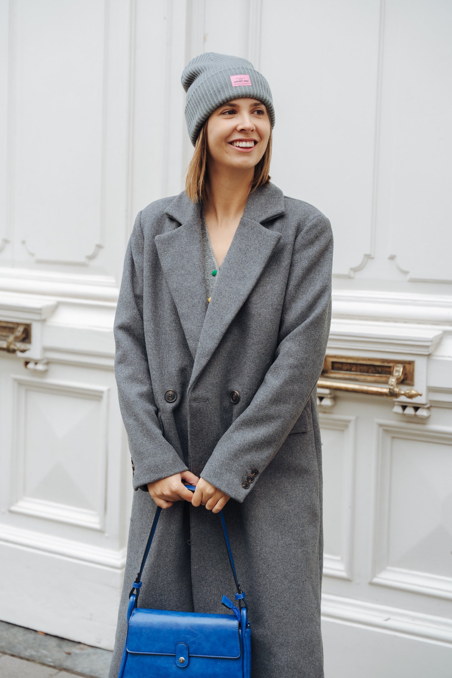 Elisa long wool coat grey