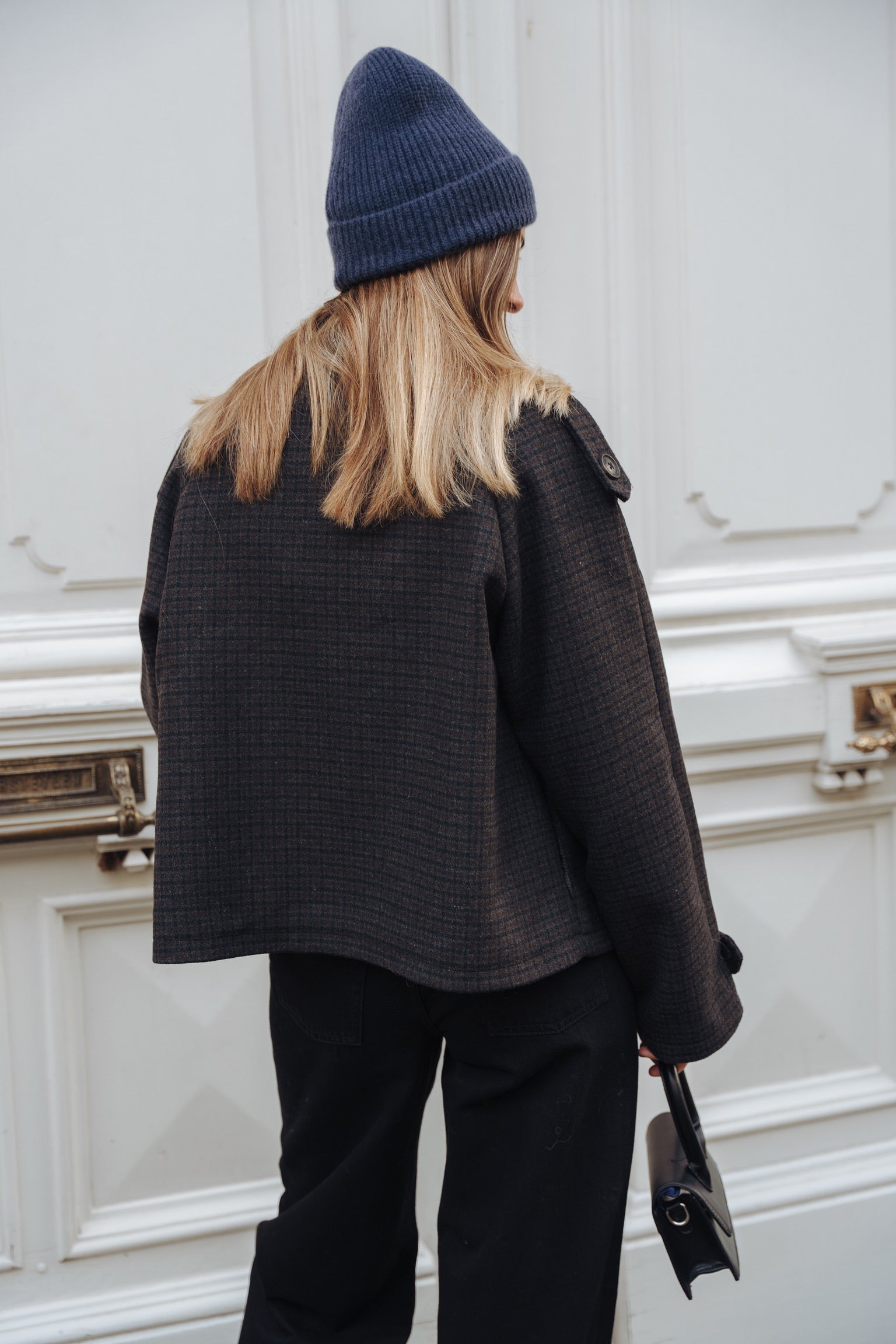 Elle short trenchcoat grey