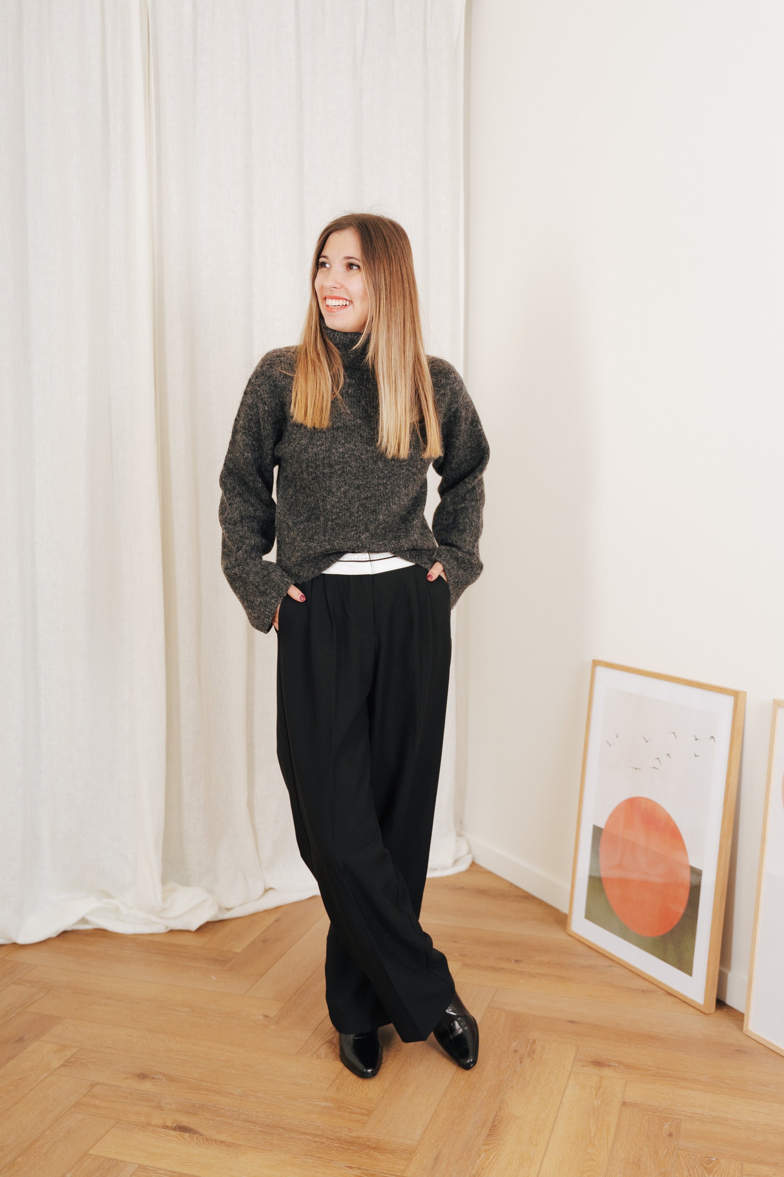 Ellis fold down pant black