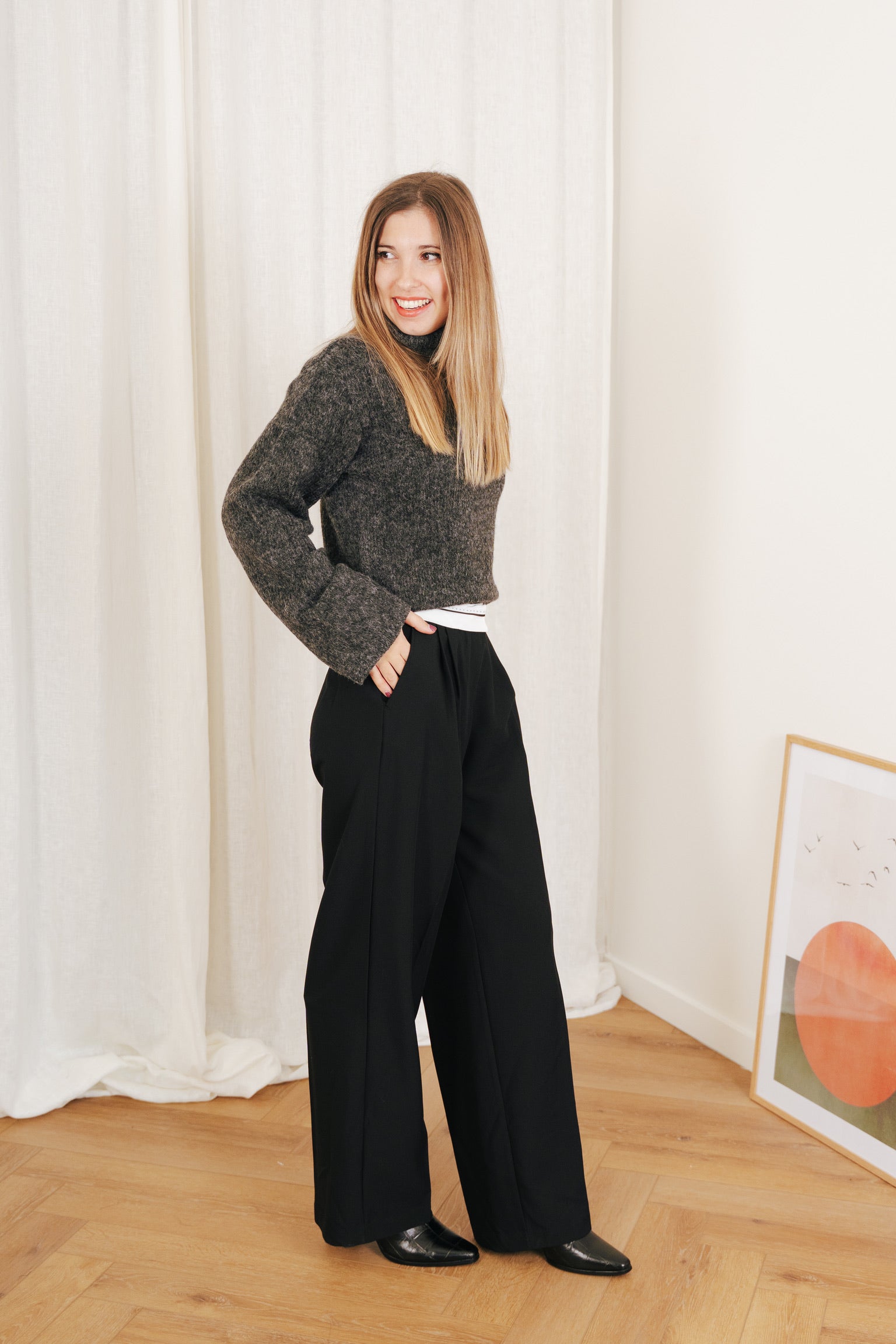 Ellis fold down pant black