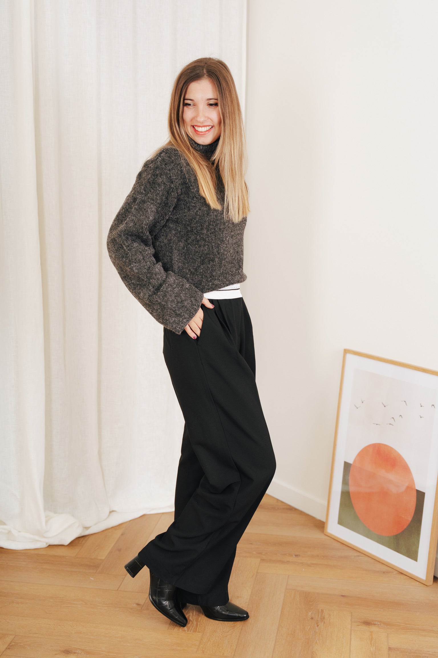 Ellis fold down pant black