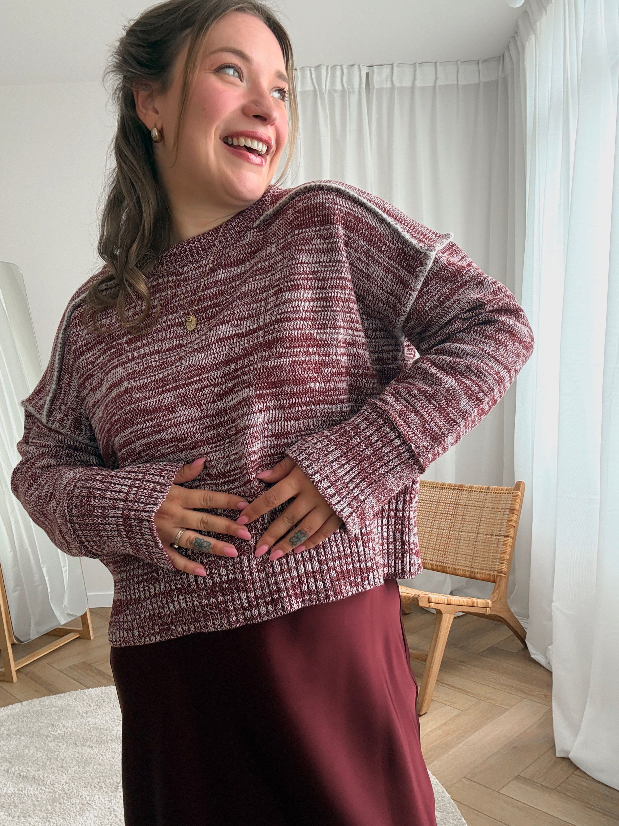Tess knit burgundy