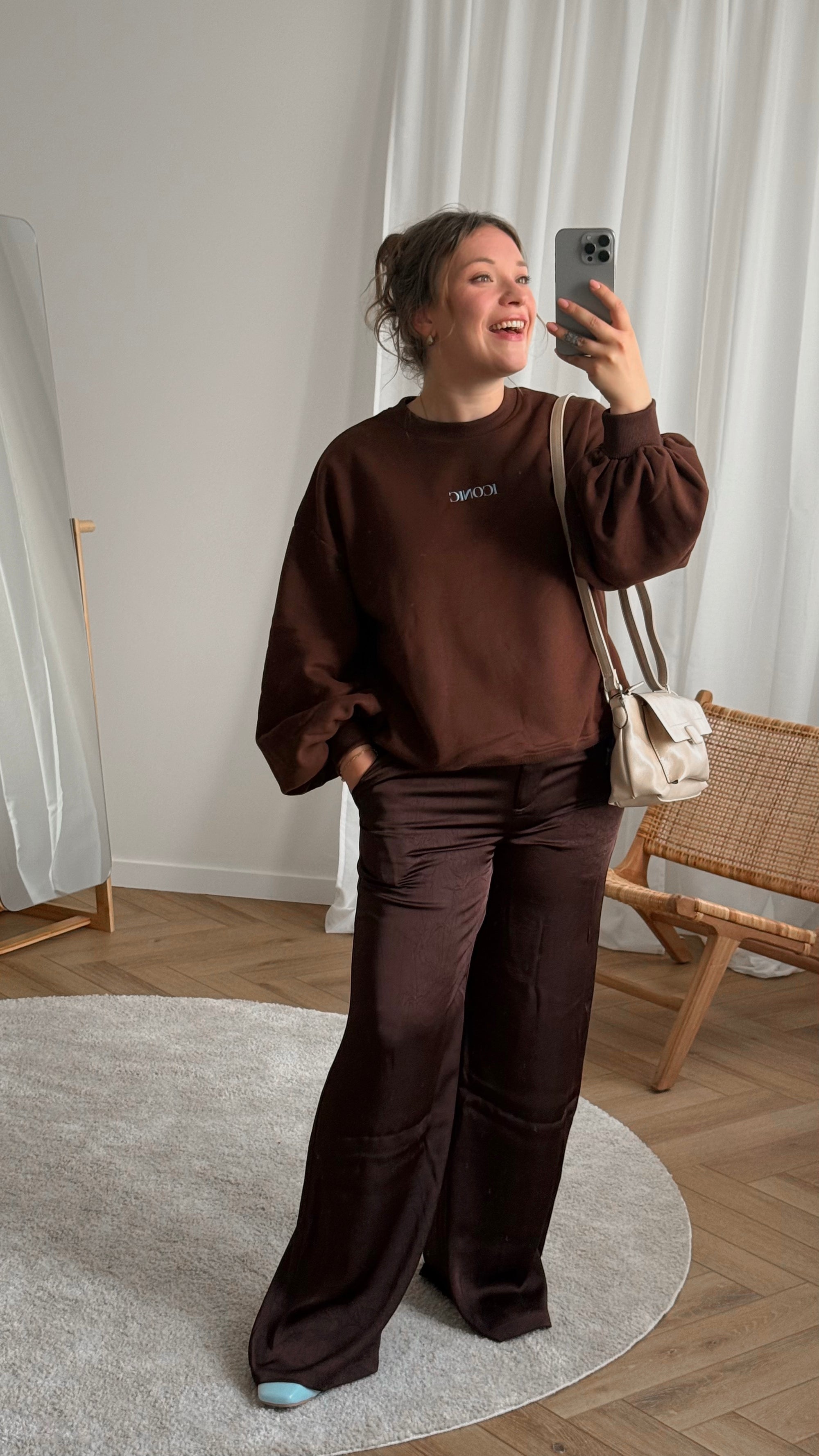 Cecilia satin trousers - brown