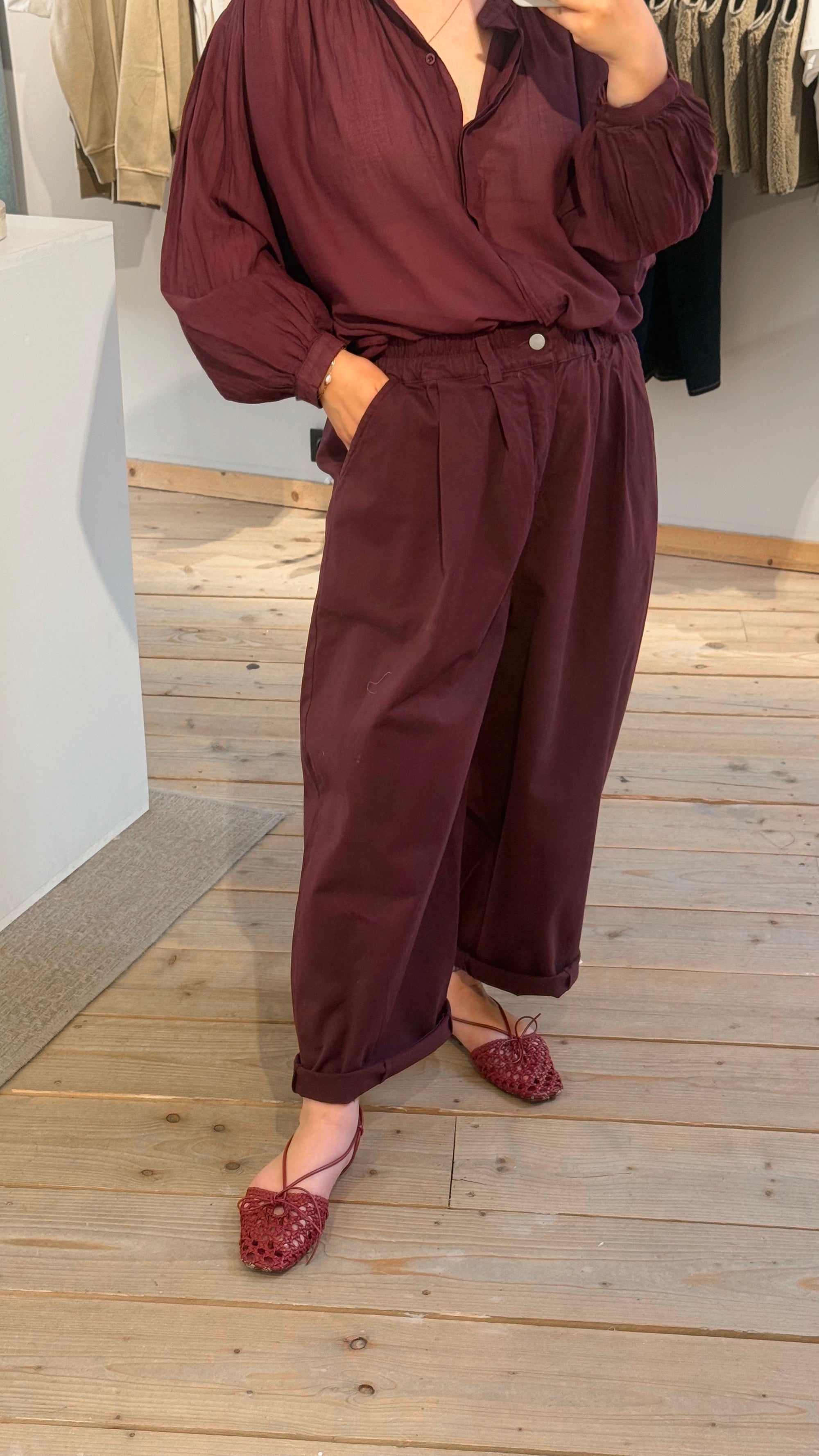 Freya barrel trousers - wine